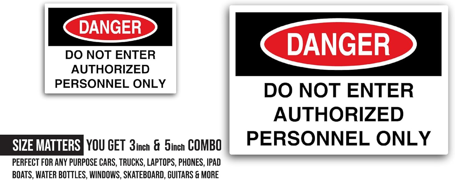 2 (Pieces) 3" and 5" D0 Not Enter Sticker, Waterproof Vinyl Decals for Many Purpose Like Cars, Trucks, Laptops, Phones, Windows and More