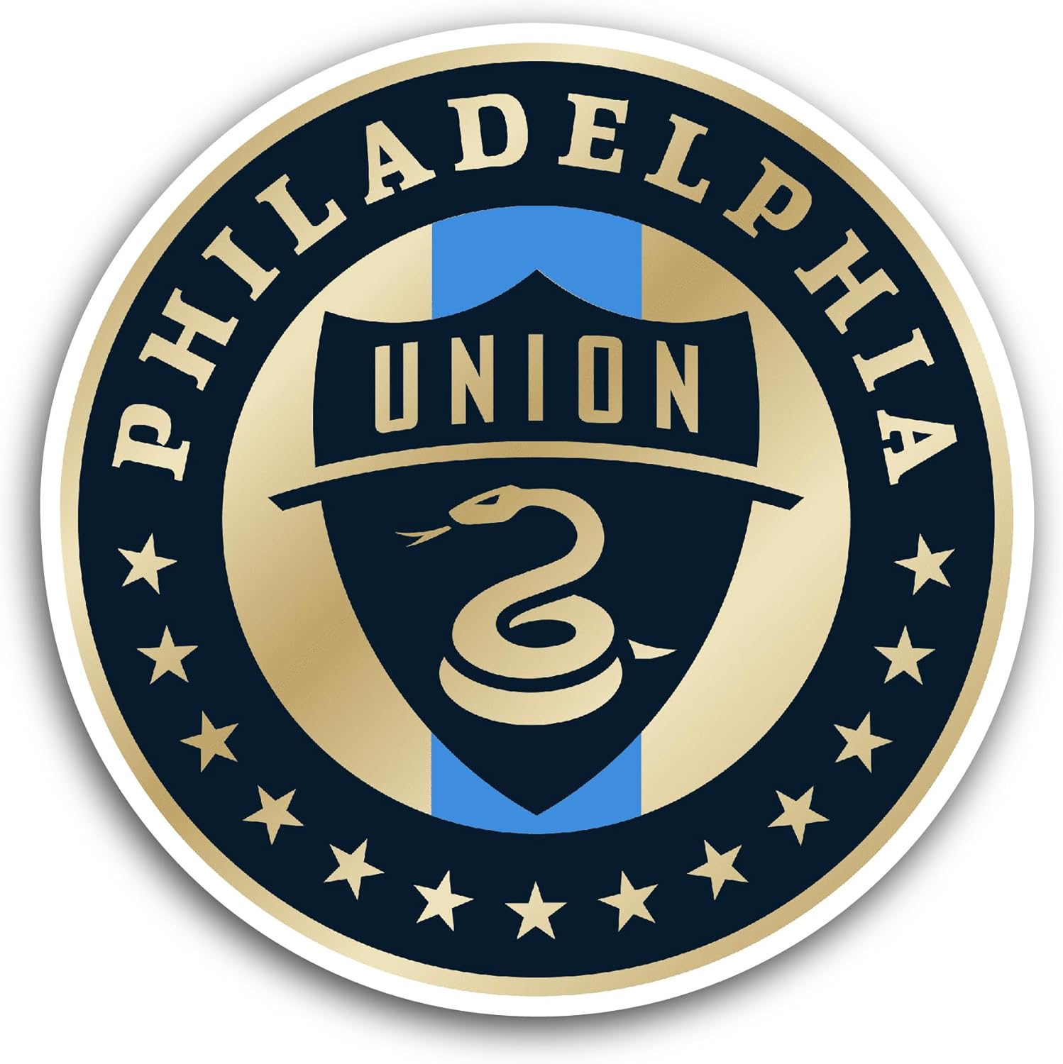 2 (Pieces) 3" and 5" Philadelphia Uni0n Sticker, Waterproof Vinyl Decals for Many Purpose Like Cars, Trucks, Laptops, Phones, Windows and More