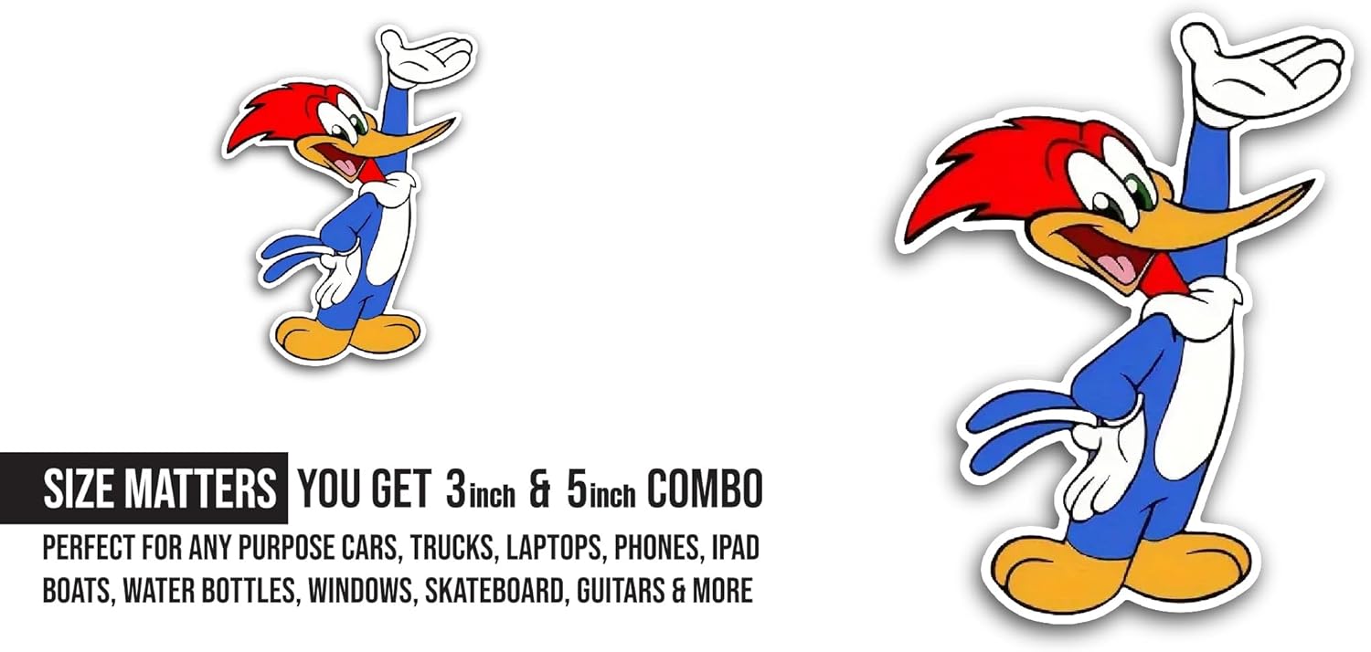 2 (Pieces) 3" and 5" Blue Bird Sticker, Waterproof Vinyl Decals for Many Purpose Like Cars, Trucks, Laptops, Phones, Windows and More