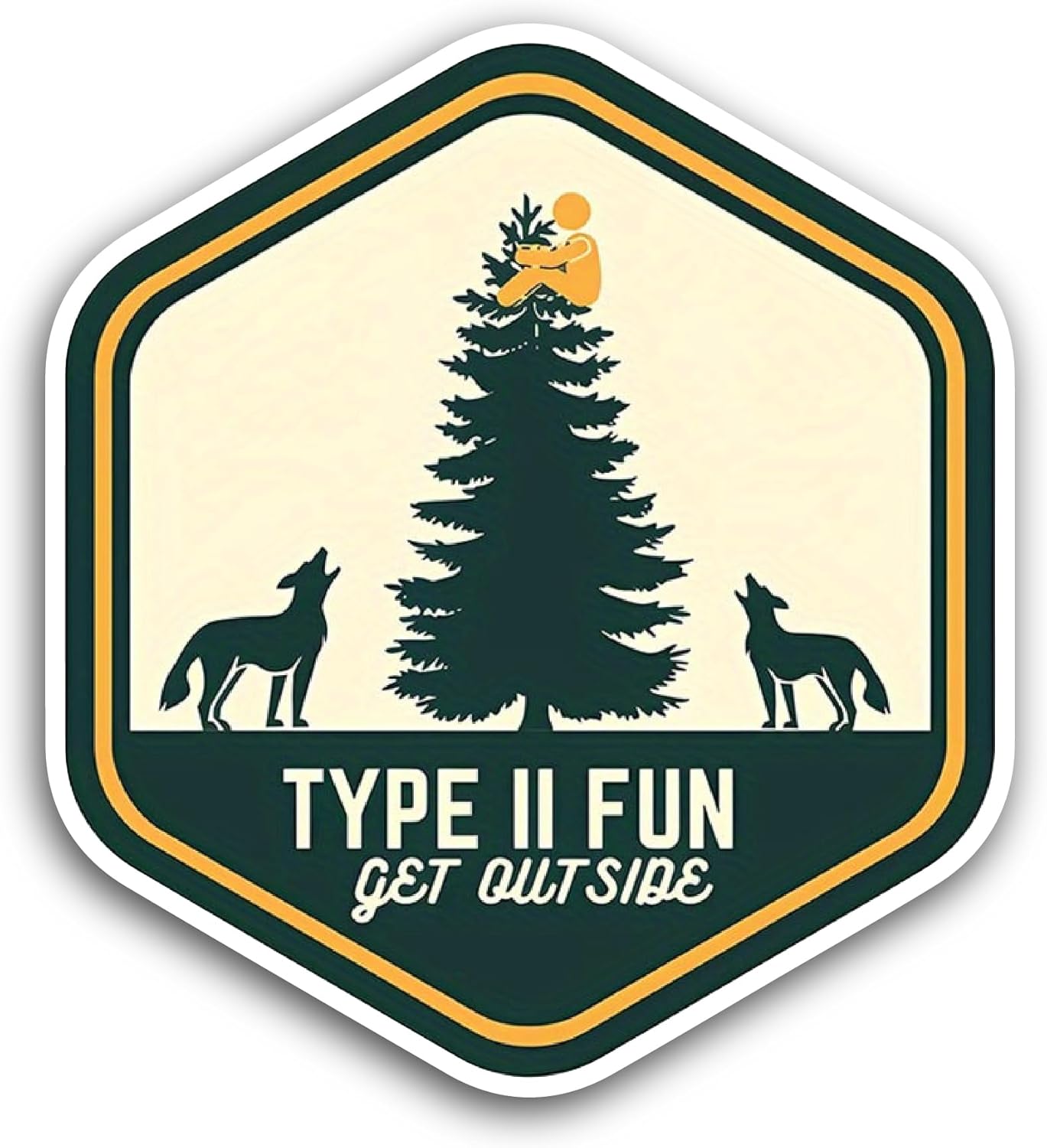 2 (Pieces) 3" and 5" Type II Fun Get Outside Sticker, Waterproof Vinyl Decals for Many Purpose Like Cars, Trucks, Laptops, Phones, Windows and More