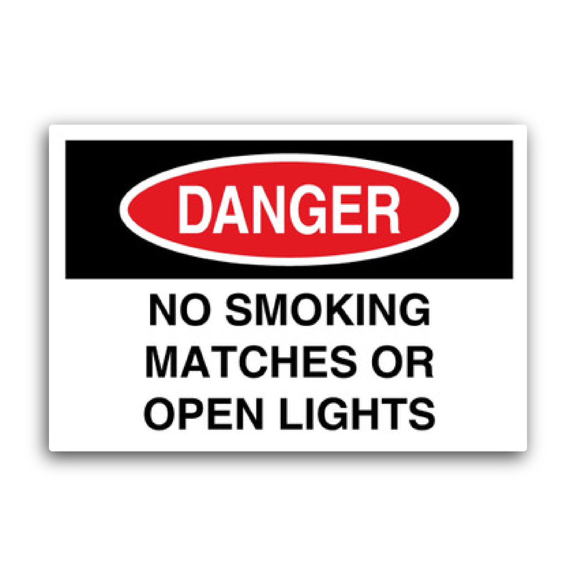 2 (Pieces) 3" and 5" No Smoking Matches or Open Lights Sticker, Waterproof Vinyl Decals for Many Pur
