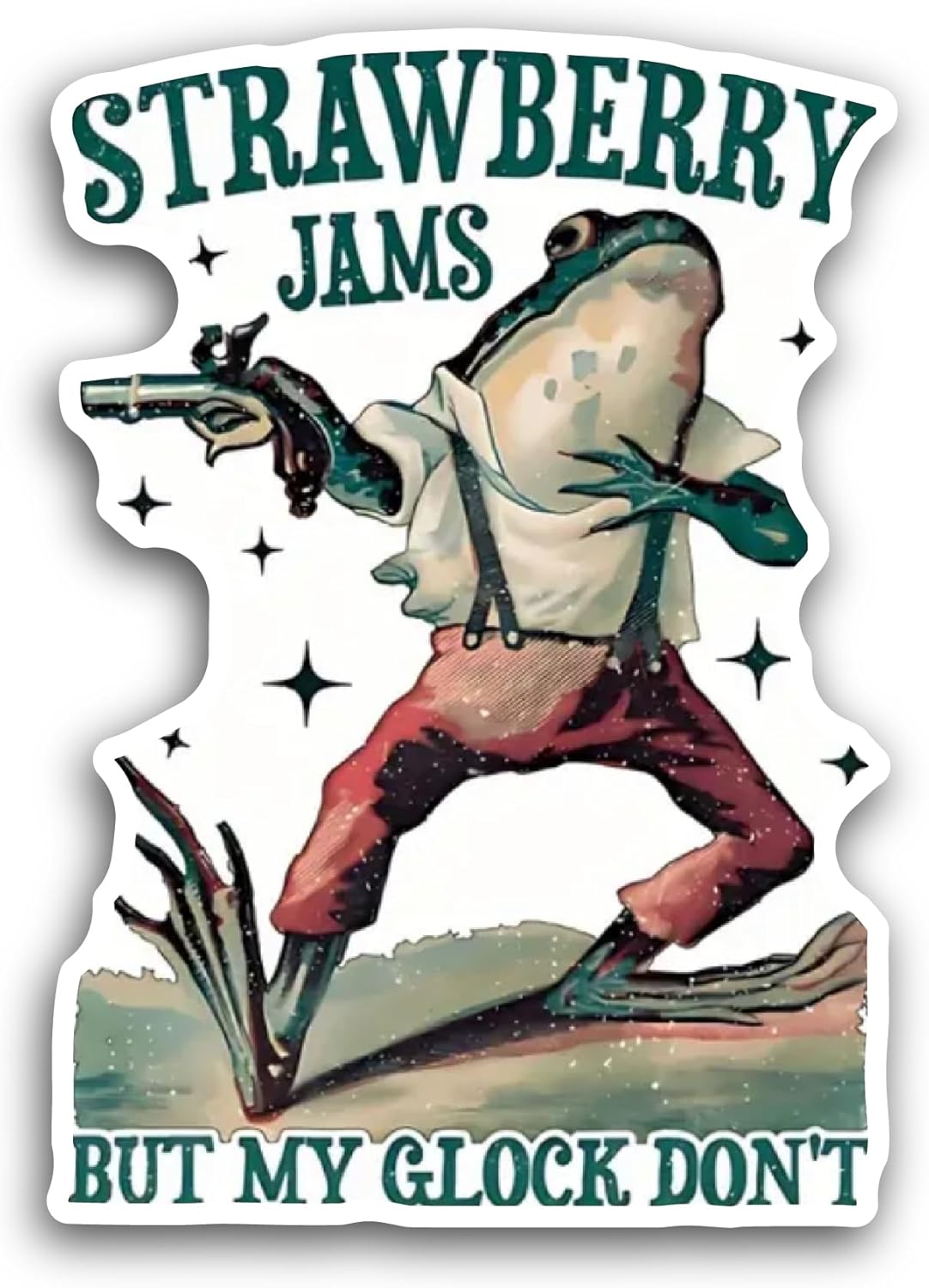 2 (Pieces) 3" and 5" Strawberry Jams Text Sticker, Waterproof Vinyl Decals for Many Purpose Like Cars, Trucks, Laptops, Phones, Windows and More
