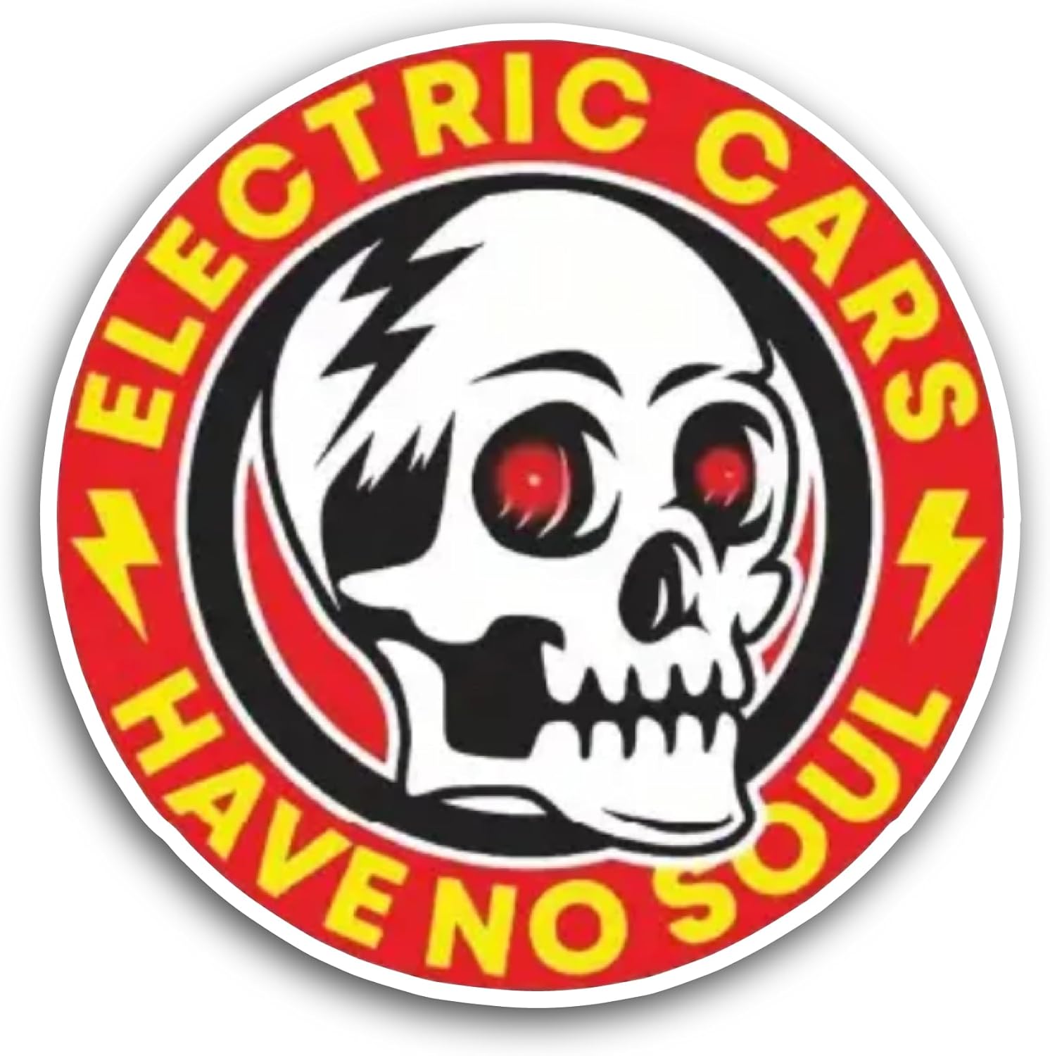 2 (Pieces) 3" and 5" Electric Cars Sticker, Waterproof Vinyl Decals for Many Purpose Like Cars, Trucks, Laptops, Phones, Windows and More