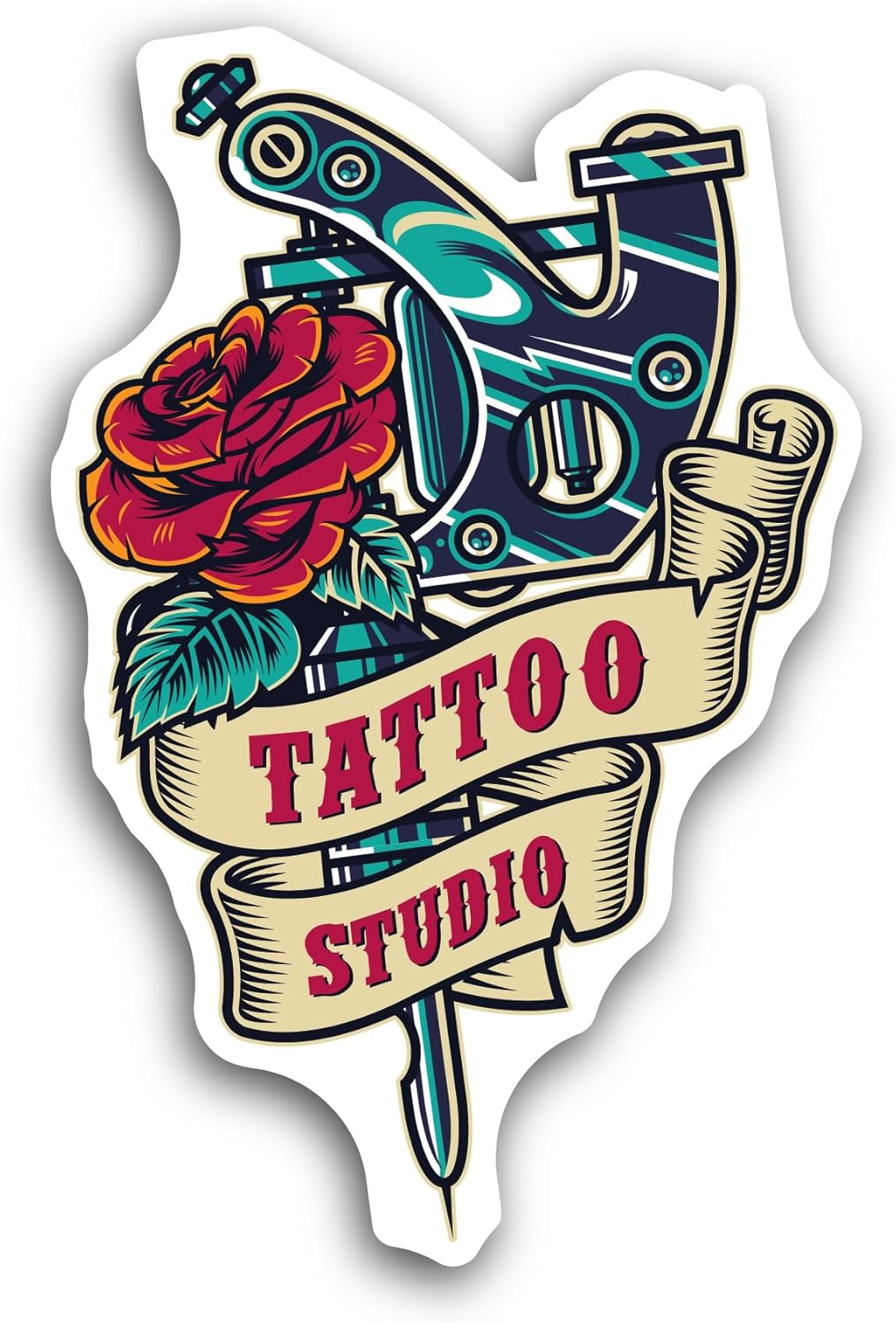 2 (Pieces) 3" and 5" Tattoo with Flower Sticker, Waterproof Vinyl Decals for Many Purpose Like Cars, Trucks, Laptops, Phones, Windows and More