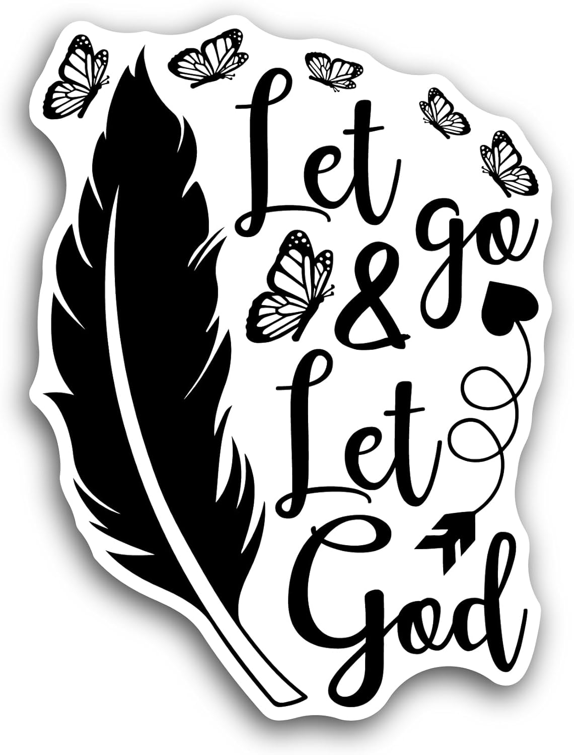 2 (Pieces) 3" and 5" Let Go and Let God Sticker, Waterproof Vinyl Decals for Many Purpose Like Cars, Trucks, Laptops, Phones, Windows and More
