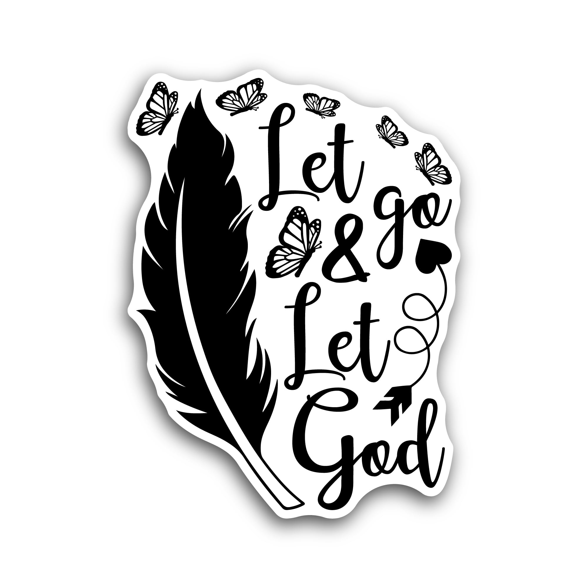 2 (Pieces) 3" and 5" Let Go and Let God Sticker, Waterproof Vinyl Decals for Many Purpose Like Cars,