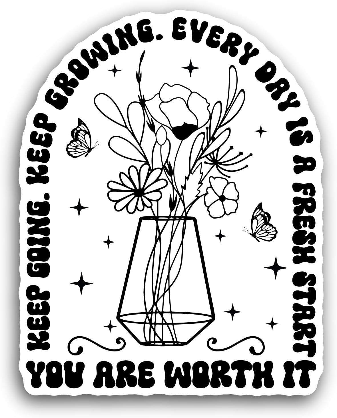 2 (Pieces) 3" and 5" You are Worth It Text Sticker, Waterproof Vinyl Decals for Many Purpose Like Cars, Trucks, Laptops, Phones, Windows and More