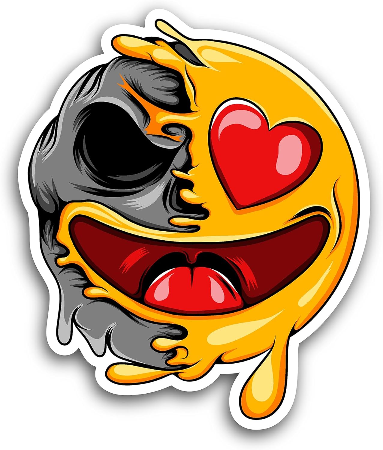 2 (Pieces) 3" and 5" Smiley Skull Sticker, Waterproof Vinyl Decals for Many Purpose Like Cars, Trucks, Laptops, Phones, Windows and More (Copy)