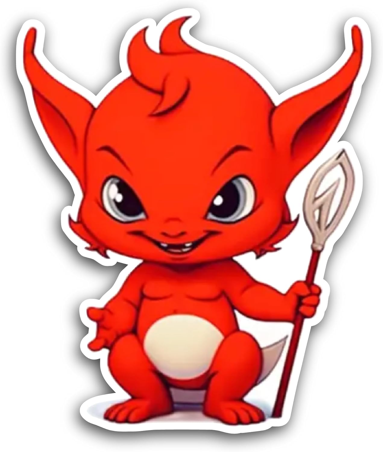 2 (Pieces) 3" and 5" Red Devil Sticker, Waterproof Vinyl Decals for Many Purpose Like Cars, Trucks, Laptops, Phones, Windows and More
