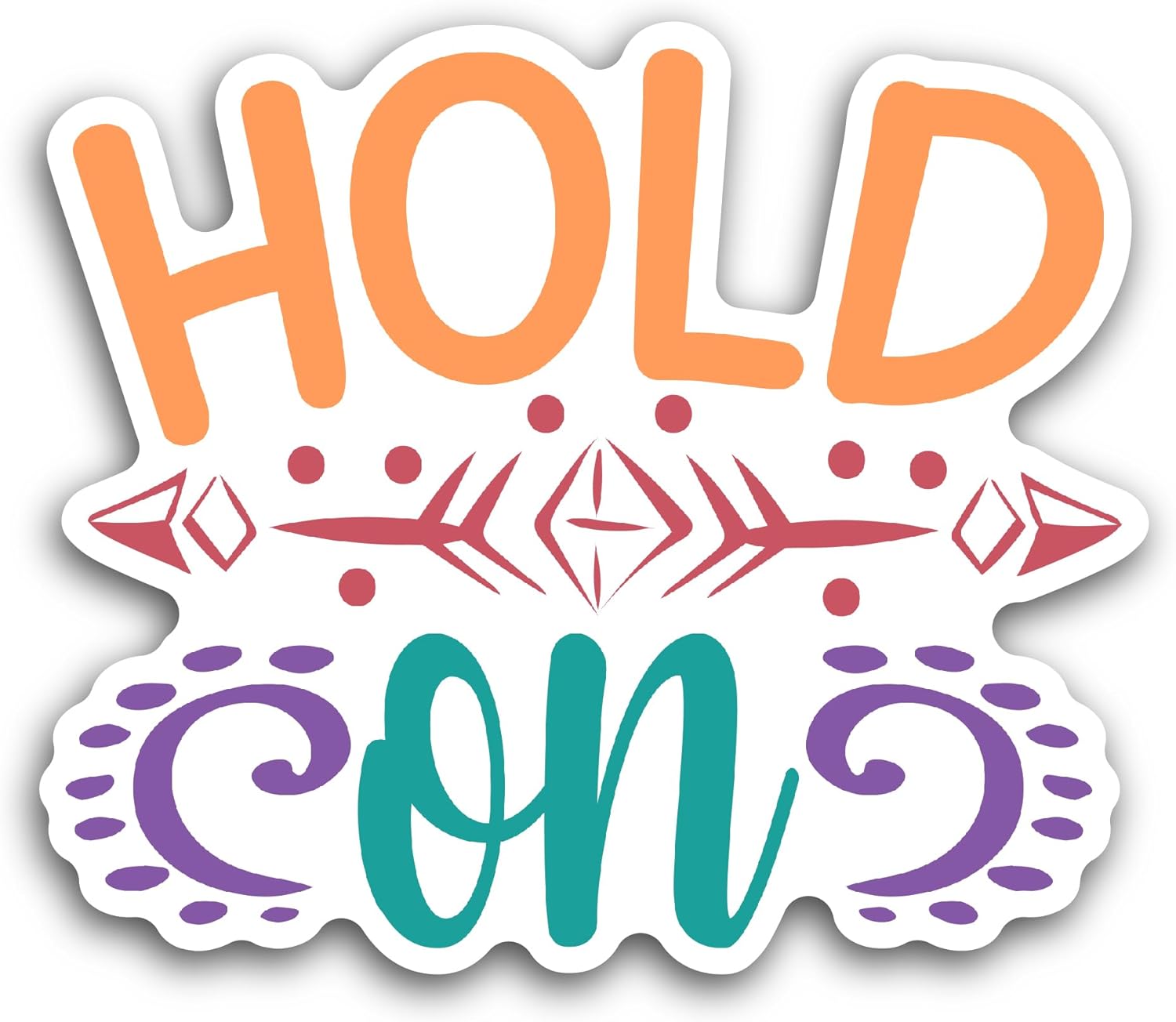 2 (Pieces) 3" and 5" Hold Text Sticker, Waterproof Vinyl Decals for Many Purpose Like Cars, Trucks, Laptops, Phones, Windows and More