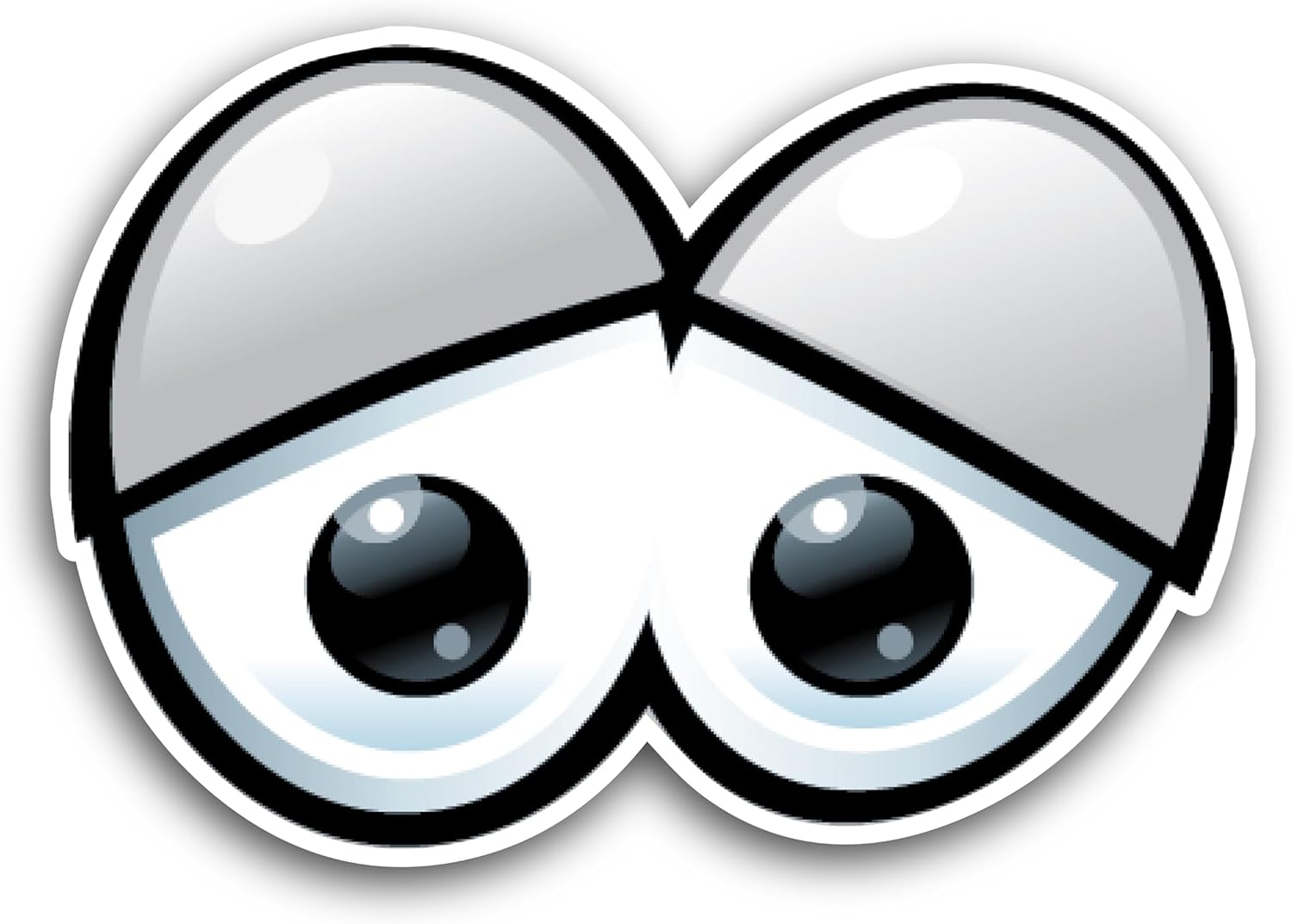 2 (Pieces) 3" and 5" Black Eyes Decal Sticker, Waterproof Vinyl Decals for Many Purpose Like Cars, Trucks, Laptops, Phones, Windows and More