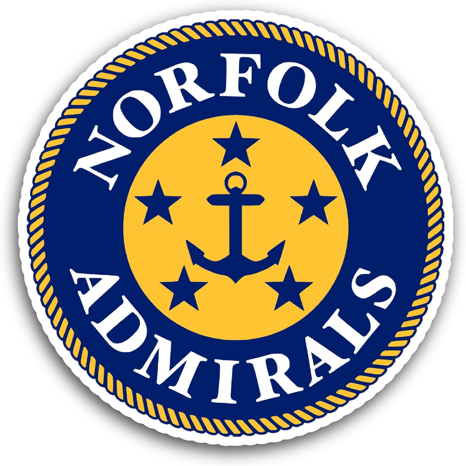 2 (Pieces) 3" and 5" Norf0lk Admirals Sticker, Waterproof Vinyl Decals for Many Purpose Like Cars, Trucks, Laptops, Phones, Windows and More