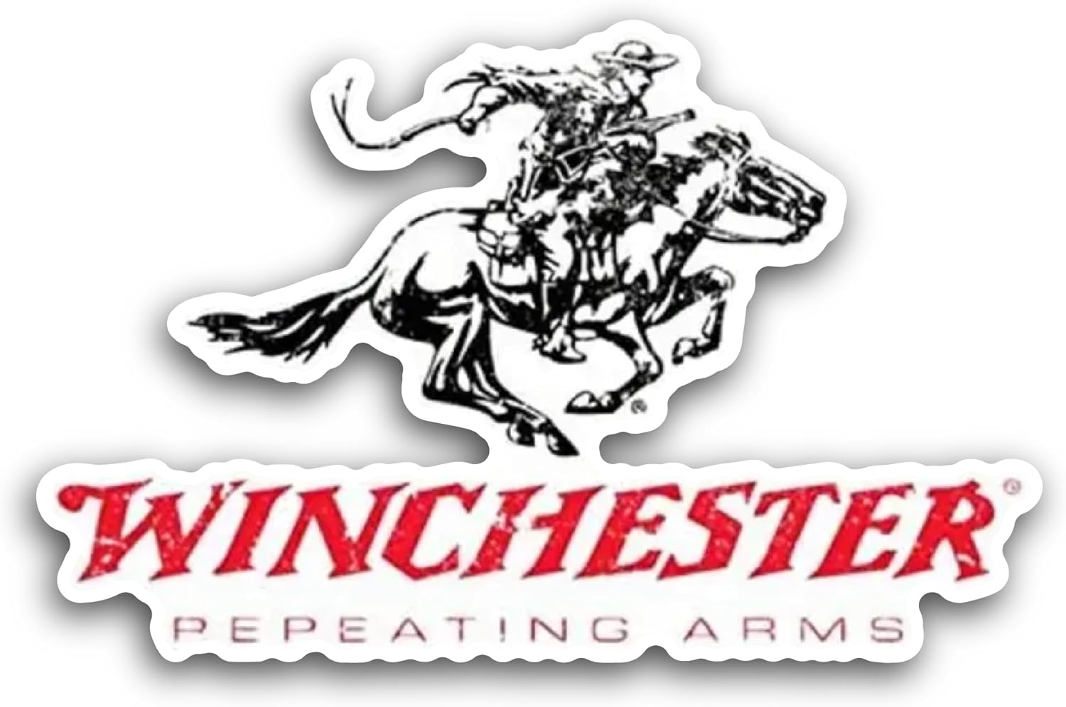 2 (Pieces) 3" and 5" W1nchester Repeating Arms Sticker, Waterproof Vinyl Decals for Many Purpose Like Cars, Trucks, Laptops, Phones, Windows and More