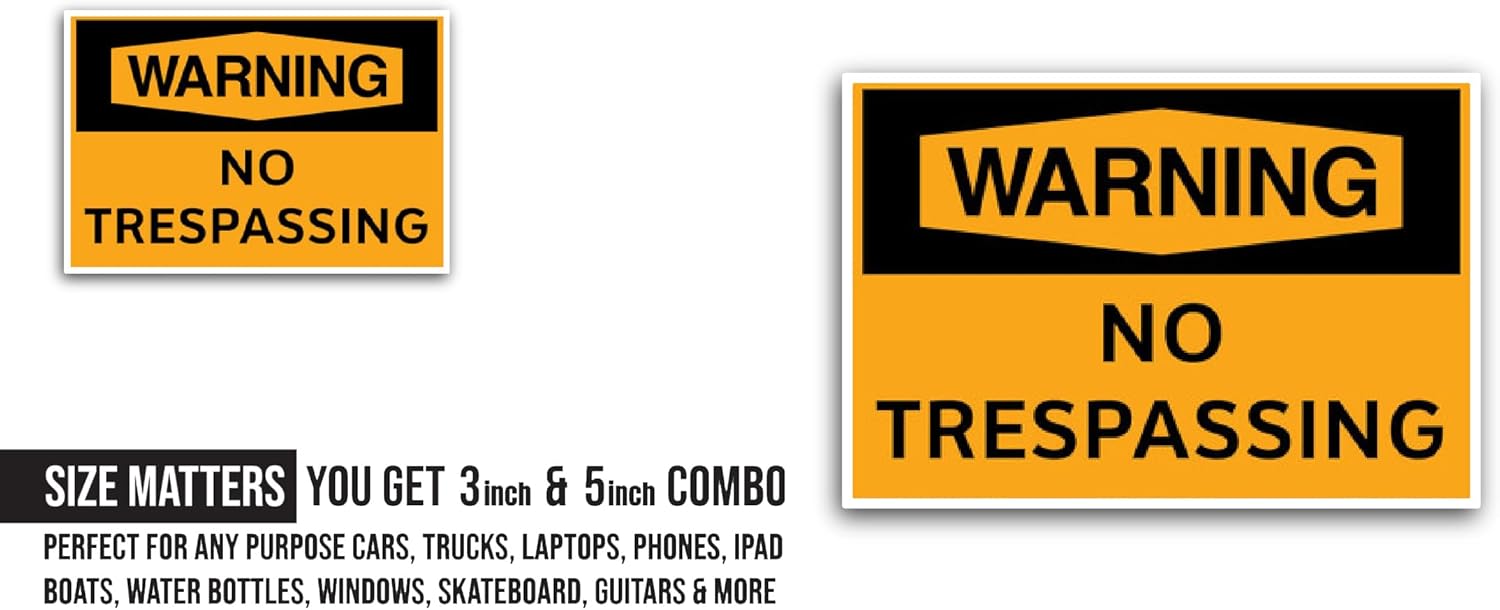 2 (Pieces) 3" and 5" Restriction Sign Sticker, Waterproof Vinyl Decals for Many Purpose Like Cars, Trucks, Laptops, Phones, Windows and More