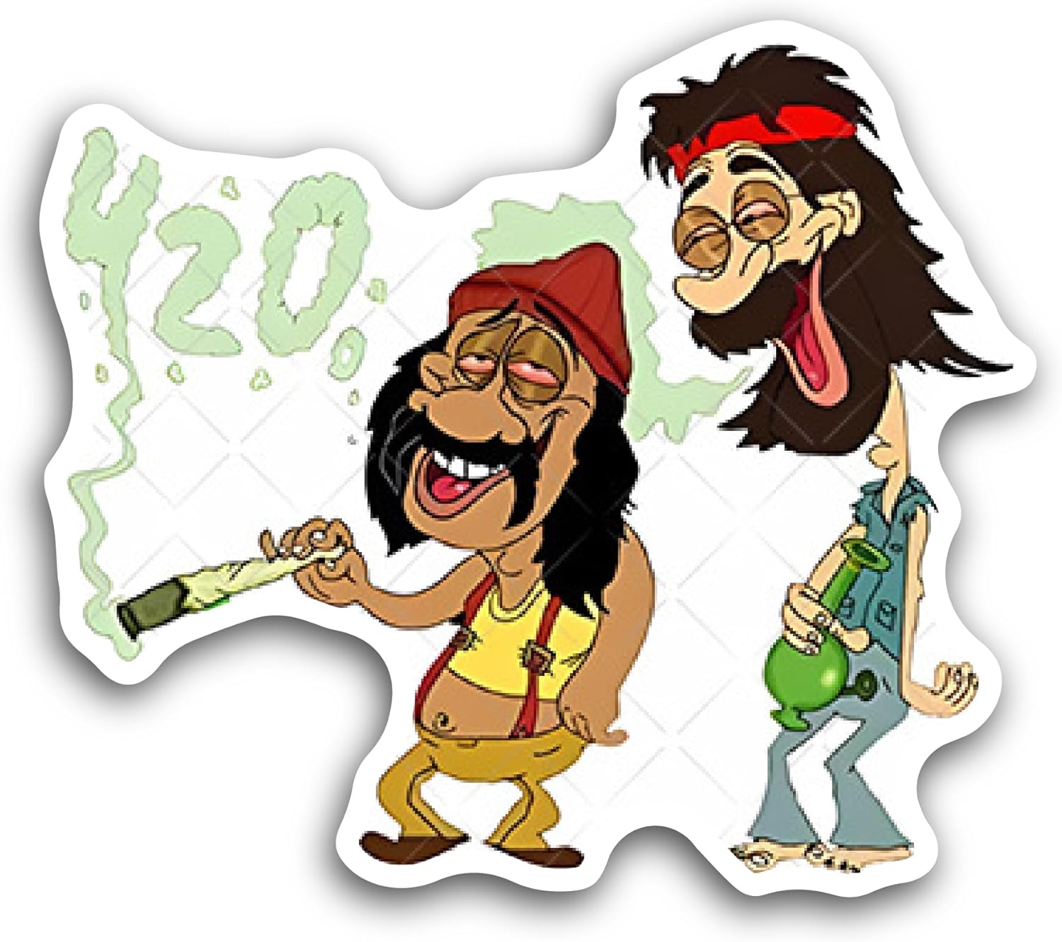 2 (Pieces) 3" and 5" Cheech and Ch0ng Sticker, Waterproof Vinyl Decals for Many Purpose Like Cars, Trucks, Laptops, Phones, Windows and More