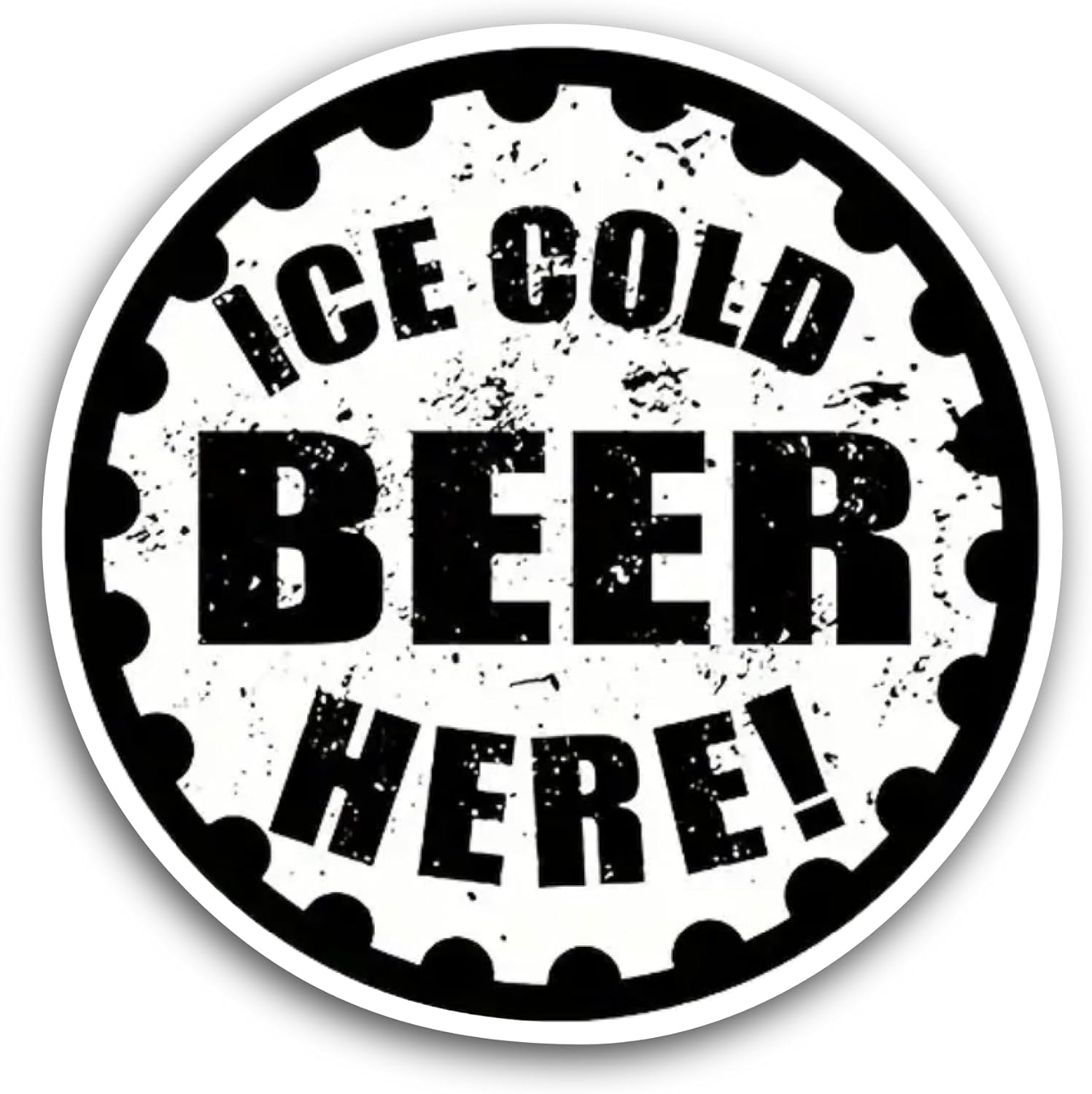 2 (Pieces) 3" and 5" Ice Cold Beer Sticker, Waterproof Vinyl Decals for Many Purpose Like Cars, Trucks, Laptops, Phones, Windows and More
