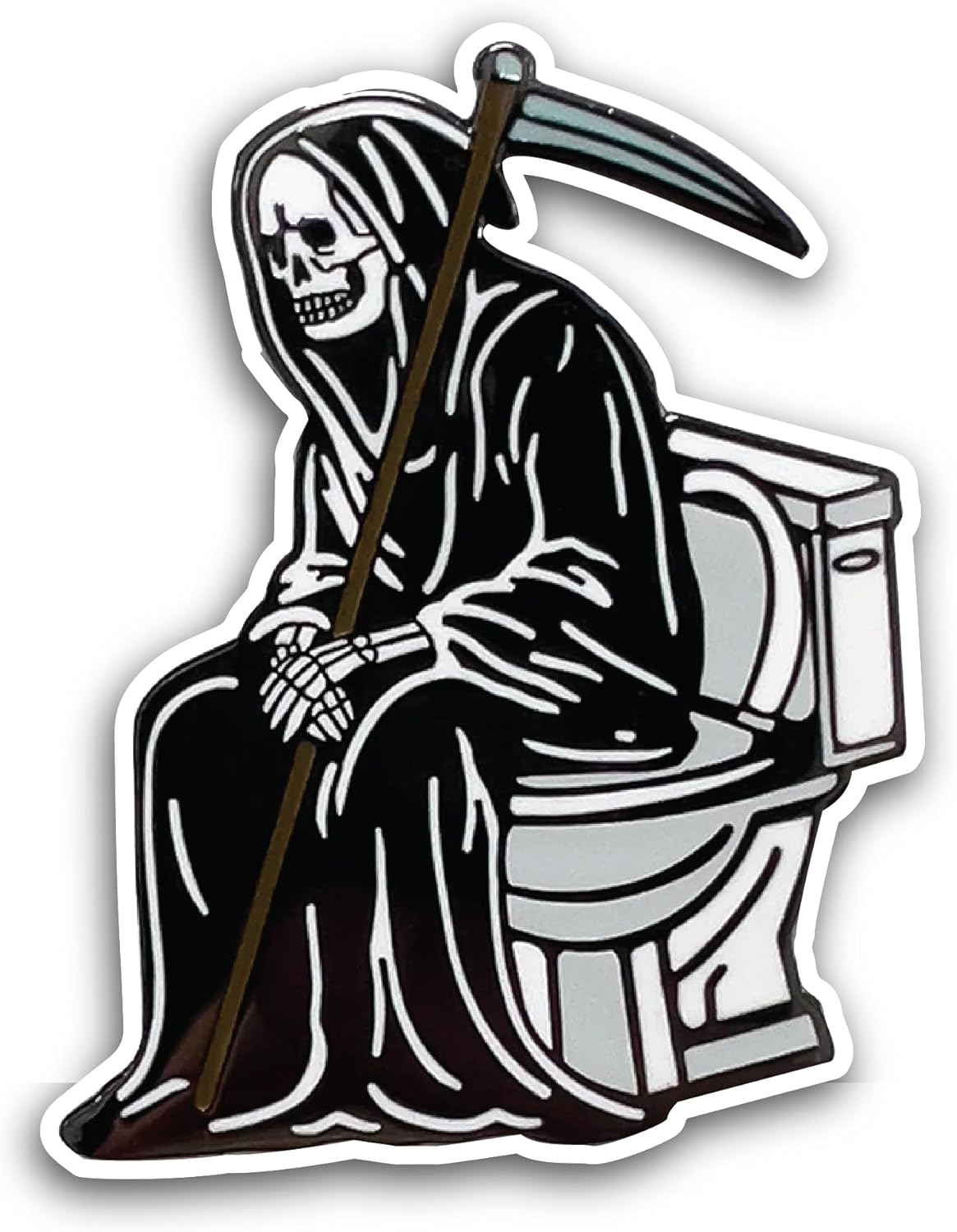 2 (Pieces) 3" and 5" Grim Reaper Sticker, Waterproof Vinyl Decals for Many Purpose Like Cars, Trucks, Laptops, Phones, Windows and More