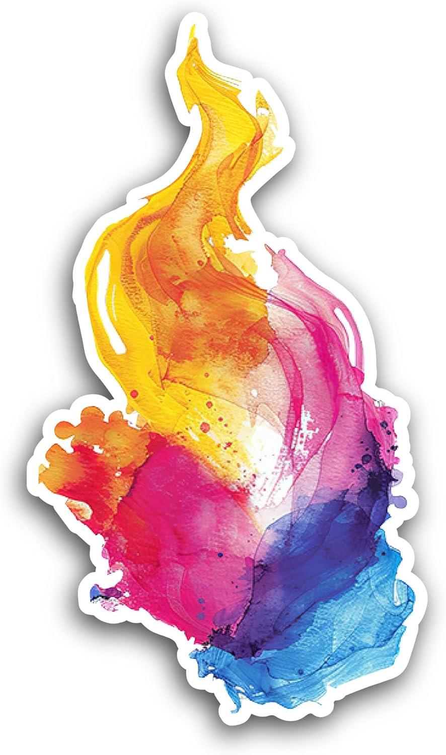 2 (Pieces) 3" and 5" Blue and Orange Fire Sticker, Waterproof Vinyl Decals for Many Purpose Like Cars, Trucks, Laptops, Phones, Windows and More