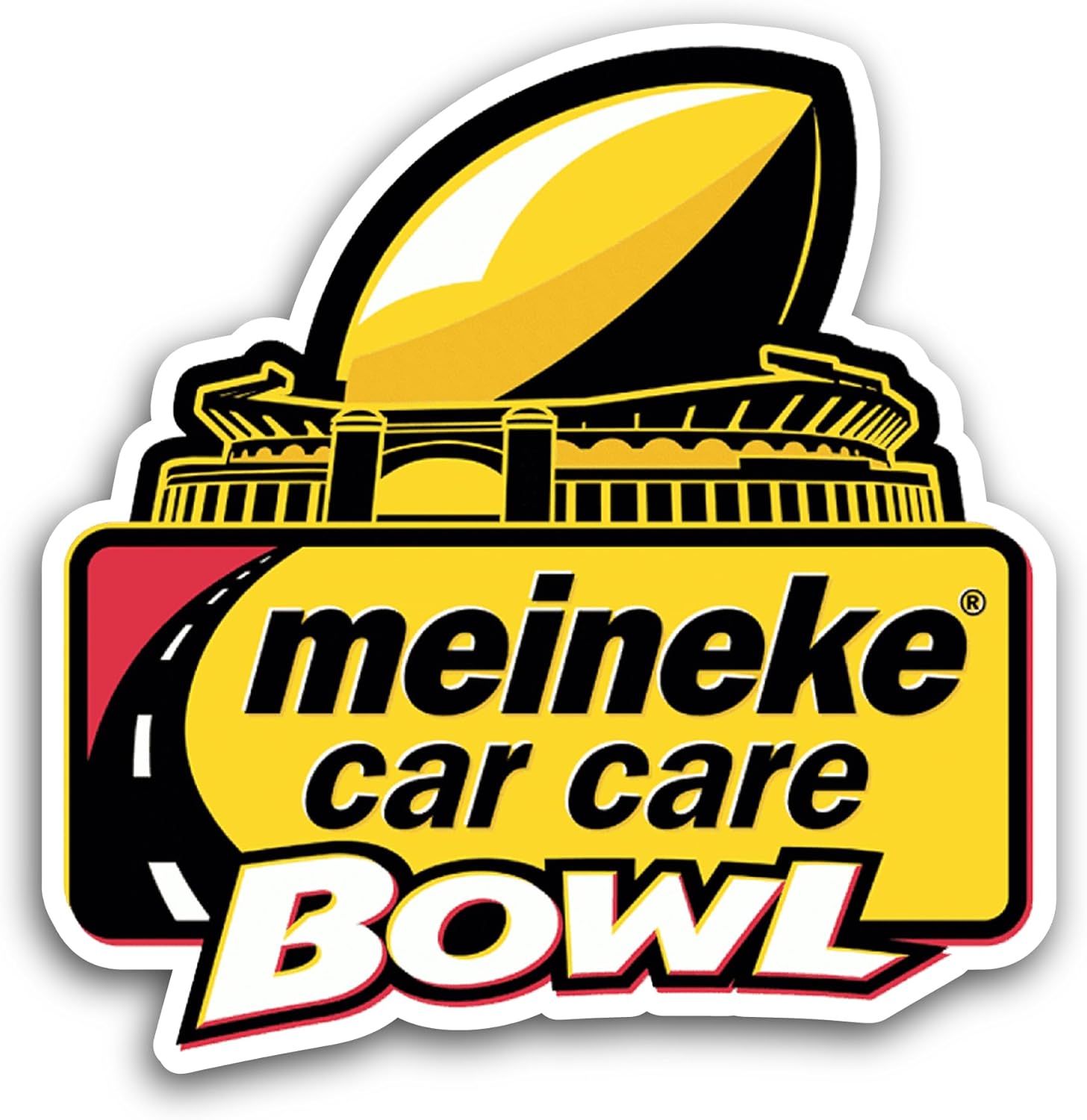 2 (Pieces) 3" and 5" Meineke Car Care B0wl Sticker, Waterproof Vinyl Decals for Many Purpose Like Cars, Trucks, Laptops, Phones, Windows and More