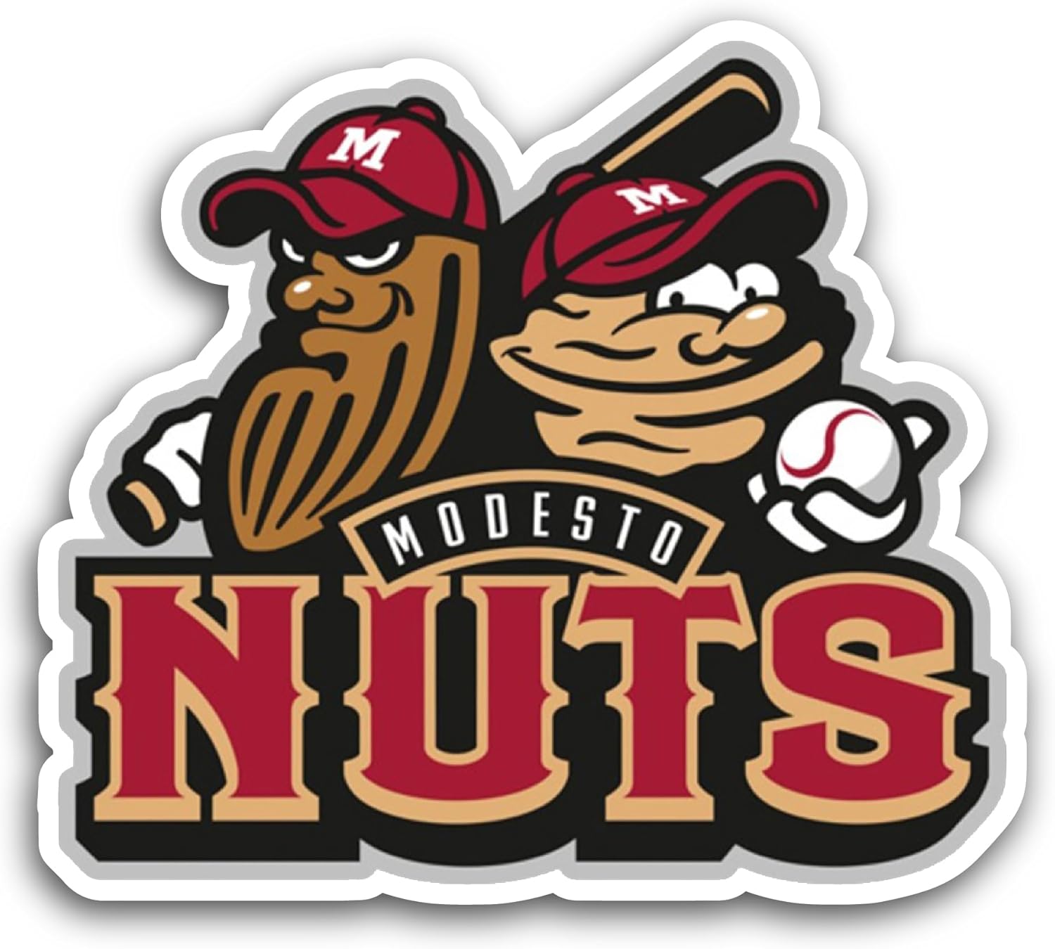 2 (Pieces) 3" and 5" M0desto Nuts Decal Sticker, Waterproof Vinyl Decals for Many Purpose Like Cars, Trucks, Laptops, Phones, Windows and More