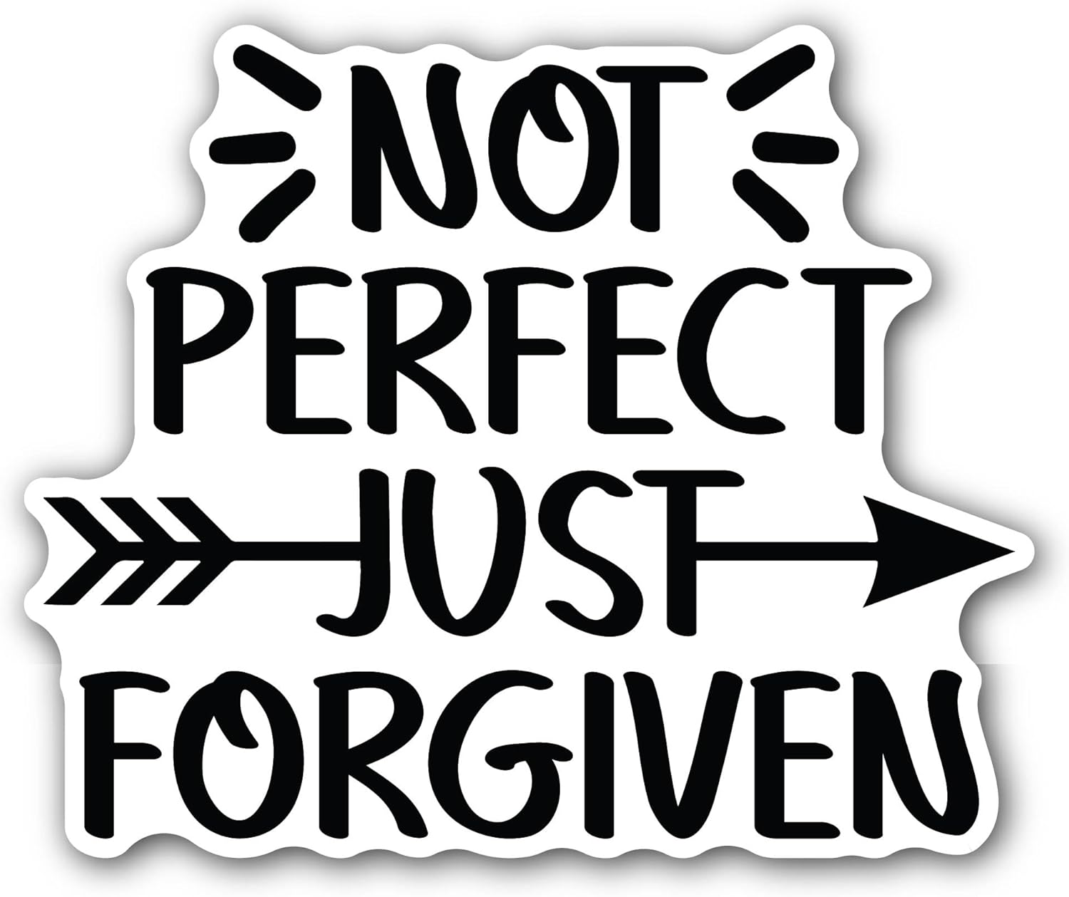 2 (Pieces) 3" and 5" Not Perfect Just Forgiven Sticker, Waterproof Vinyl Decals for Many Purpose Like Cars, Trucks, Laptops, Phones, Windows and More