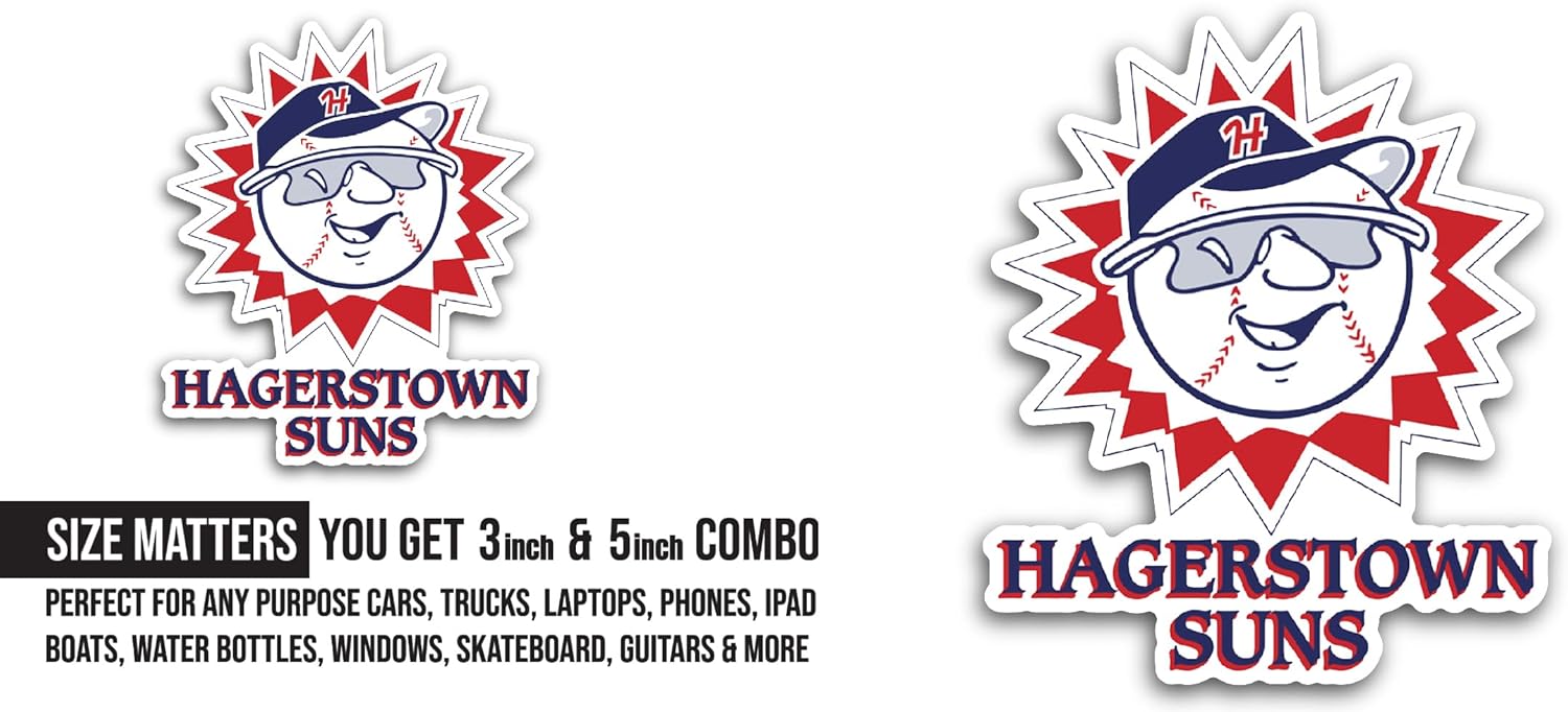 2 (Pieces) 3" and 5" Hagerst0wn Logo Decal Sticker, Waterproof Vinyl Decals for Many Purpose Like Cars, Trucks, Laptops, Phones, Windows and More