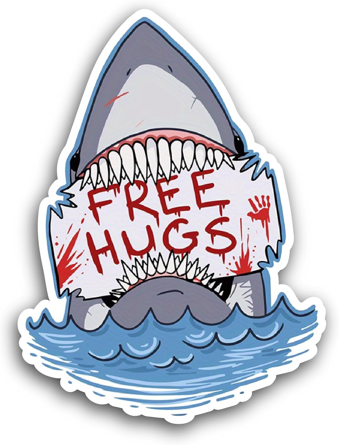 2 (Pieces) 3" and 5" Free Hugs Text Sticker, Waterproof Vinyl Decals for Many Purpose Like Cars, Trucks, Laptops, Phones, Windows and More