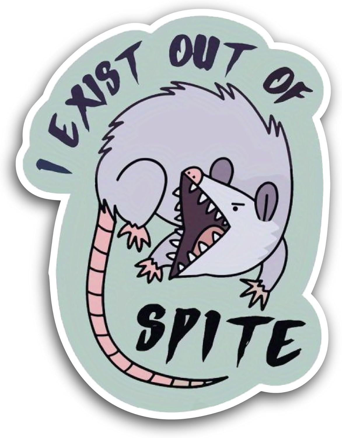 2 (Pieces) 3" and 5" I Exist Out of Spite Sticker, Waterproof Vinyl Decals for Many Purpose Like Cars, Trucks, Laptops, Phones, Windows and More