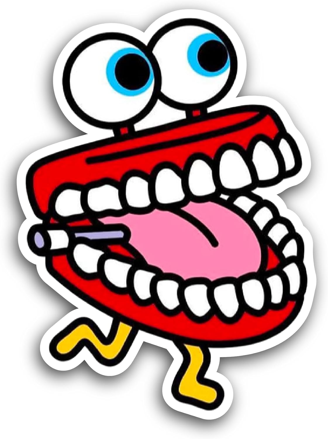 2 (Pieces) 3" and 5" Cartoon Mouth Sticker, Waterproof Vinyl Decals for Many Purpose Like Cars, Trucks, Laptops, Phones, Windows and More