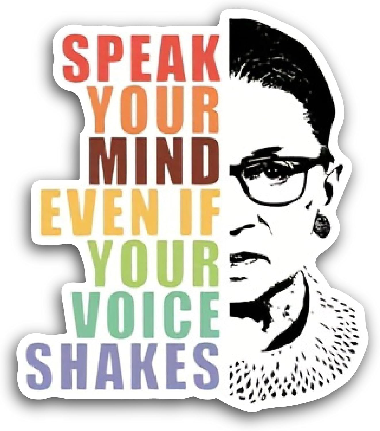 2 (Pieces) 3" and 5" Speak Your Mind Sticker, Waterproof Vinyl Decals for Many Purpose Like Cars, Trucks, Laptops, Phones, Windows and More