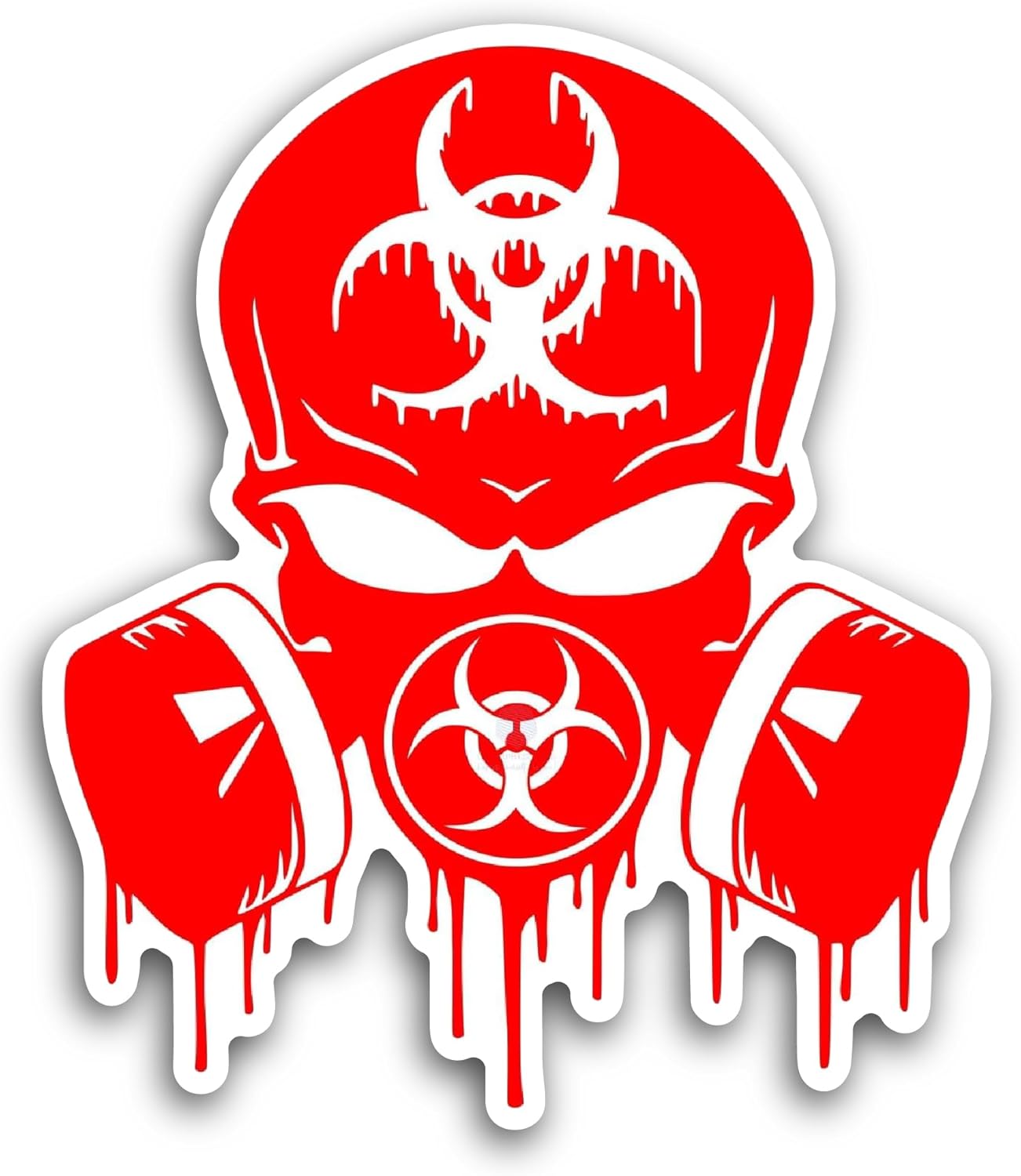 2 (Pieces) 3" and 5" Red Skull Sticker, Waterproof Vinyl Decals for Many Purpose Like Cars, Trucks, Laptops, Phones, Windows and More