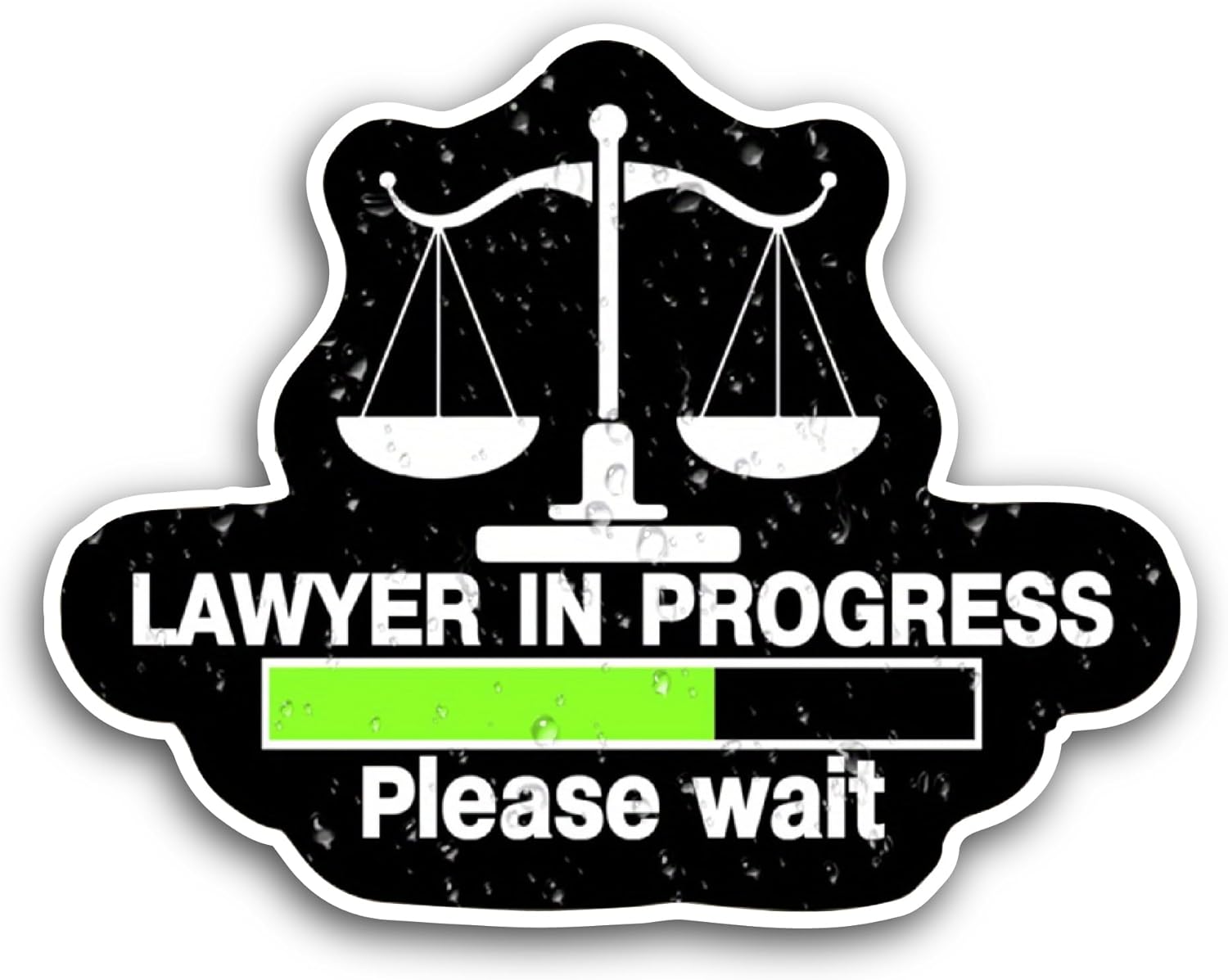 2 (Pieces) 3" and 5" Lawyer in Progress Sticker, Waterproof Vinyl Decals for Many Purpose Like Cars, Trucks, Laptops, Phones, Windows and More