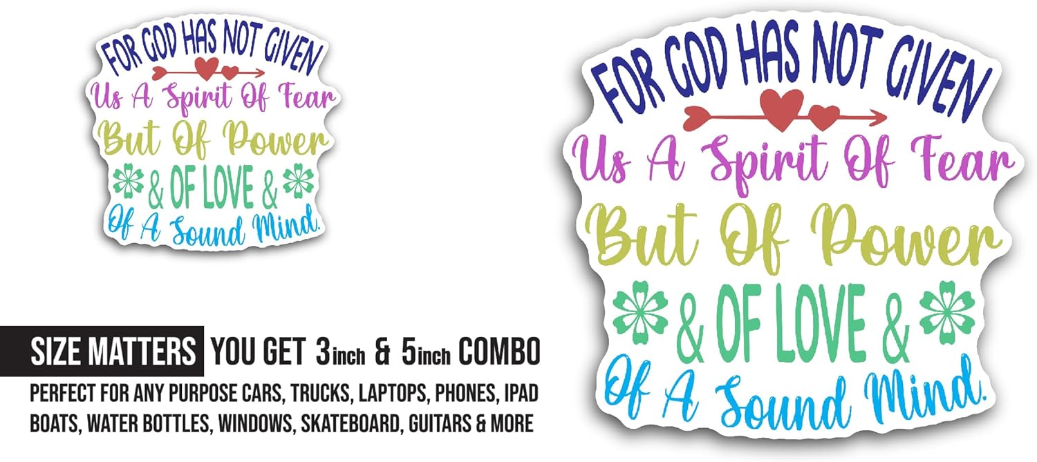 2 (Pieces) 3" and 5" for God Has Not Given Sticker, Waterproof Vinyl Decals for Many Purpose Like Cars, Trucks, Laptops, Phones, Windows and More