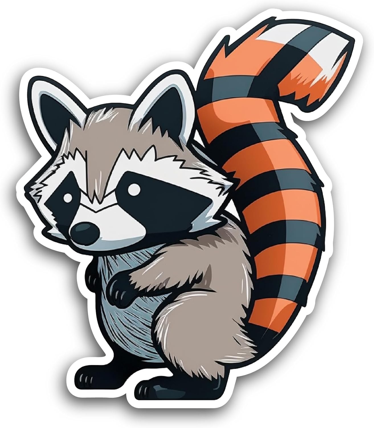 2 (Pieces) 3" and 5" Raccoon Sticker, Waterproof Vinyl Decals for Many Purpose Like Cars, Trucks, Laptops, Phones, Windows and More