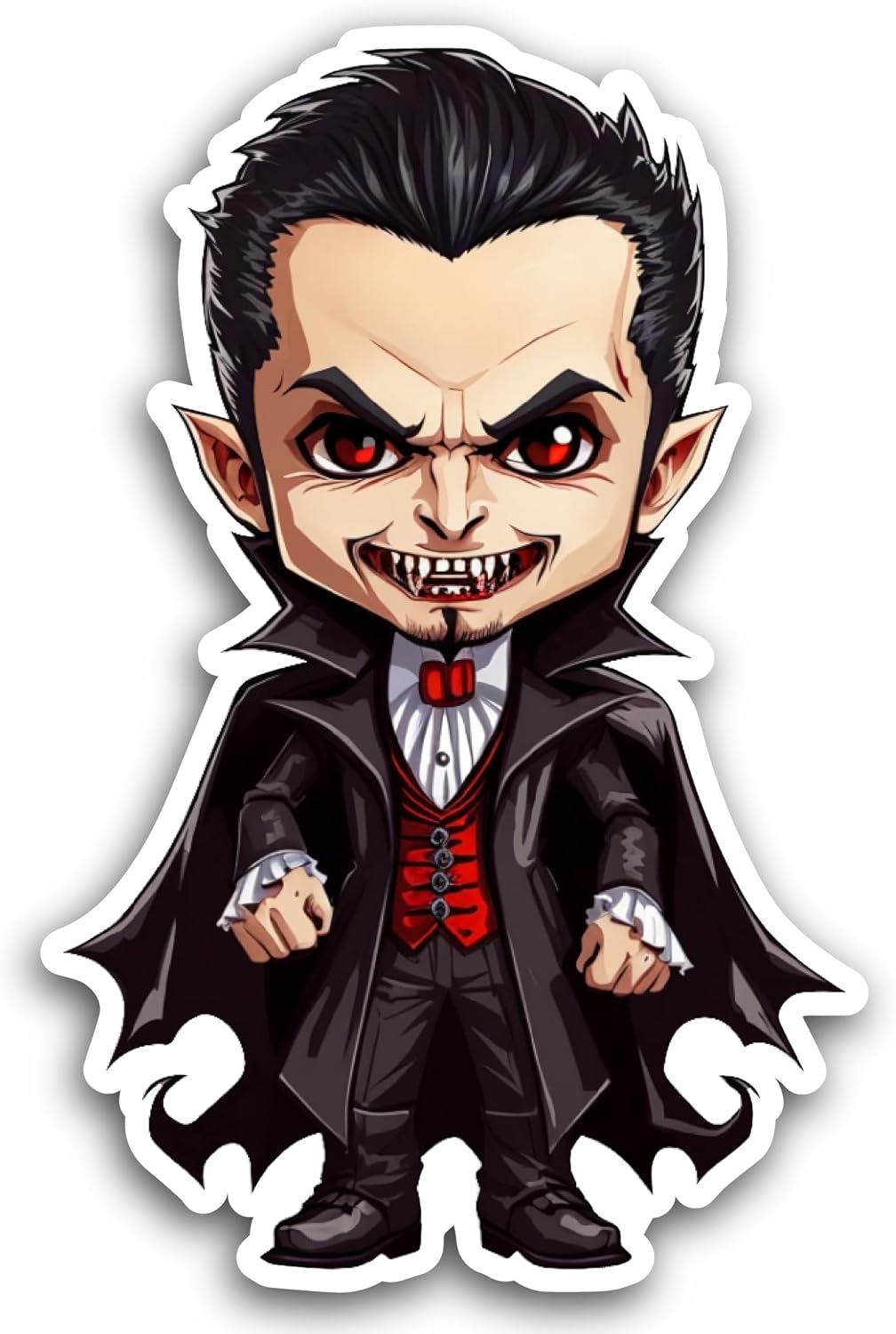 2 (Pieces) 3" and 5" Cartoon Vampire Sticker, Waterproof Vinyl Decals for Many Purpose Like Cars, Trucks, Laptops, Phones, Windows and More
