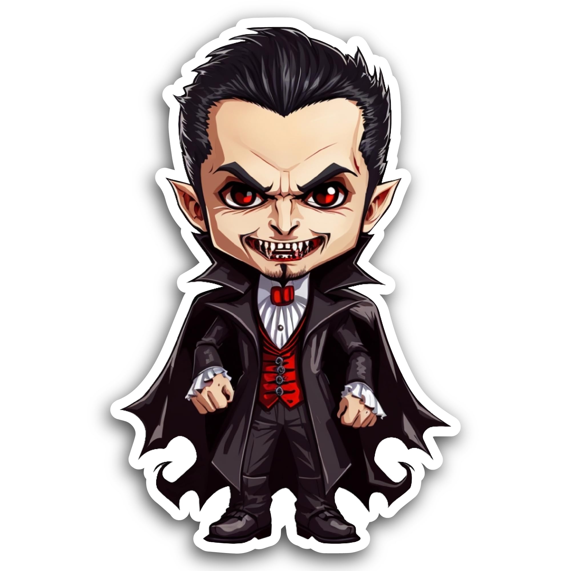 2 (Pieces) 3" and 5" Cartoon Vampire Sticker, Waterproof Vinyl Decals for Many Purpose Like Cars, Tr