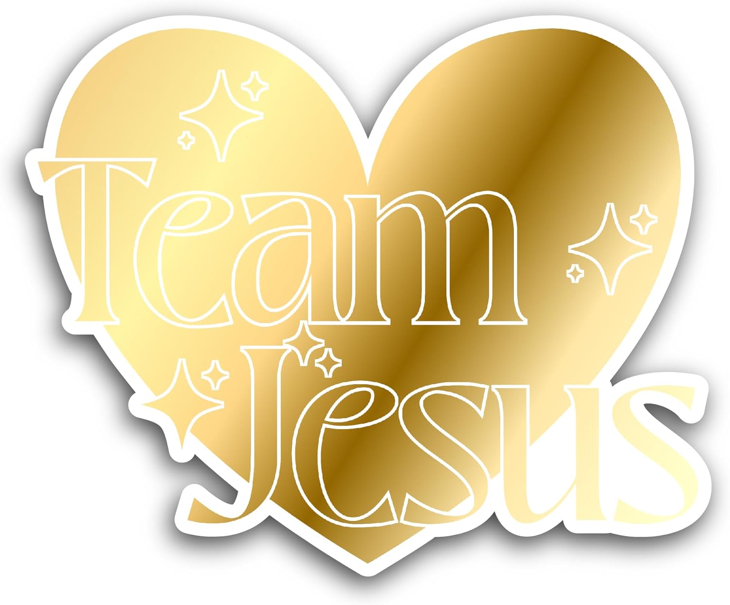2 (Pieces) 3" and 5" Team Jesus Text Sticker, Waterproof Vinyl Decals for Many Purpose Like Cars, Trucks, Laptops, Phones, Windows and More