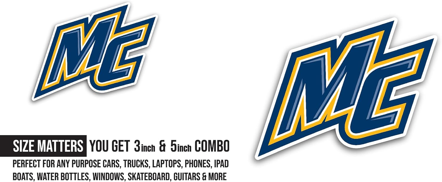 2 (Pieces) 3" and 5" Merrimack Warri0rs Sticker, Waterproof Vinyl Decals for Many Purpose Like Cars, Trucks, Laptops, Phones, Windows and More