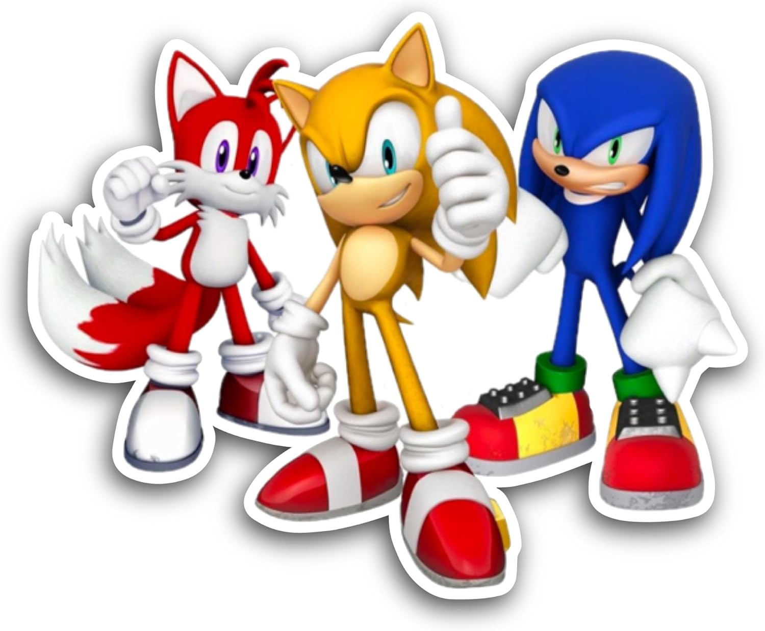 2 (Pieces) 3" and 5" Team S0nic Sticker, Waterproof Vinyl Decals for Many Purpose Like Cars, Trucks, Laptops, Phones, Windows and More