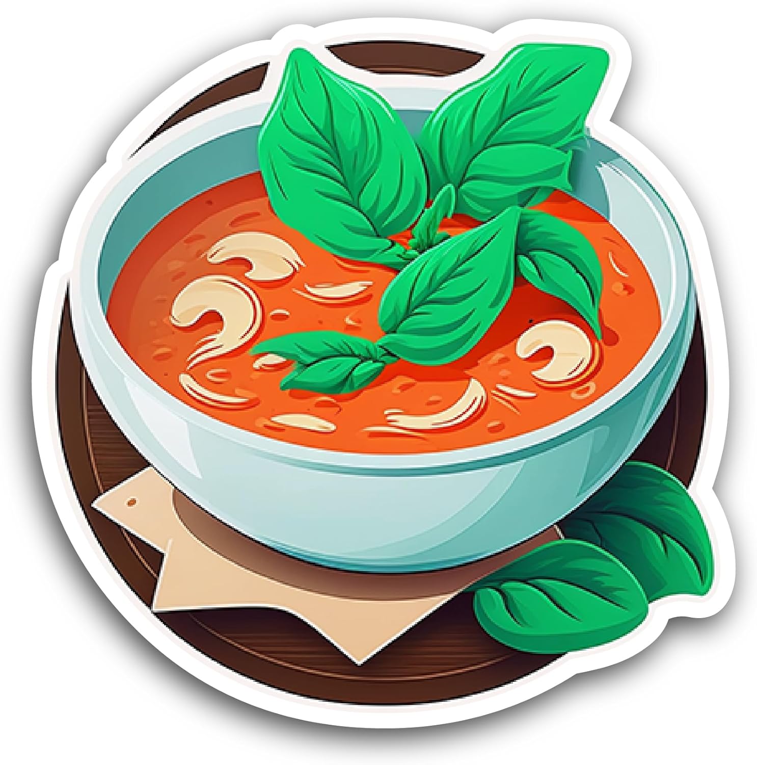 2 (Pieces) 3" and 5" Bowl of Soup Sticker, Waterproof Vinyl Decals for Many Purpose Like Cars, Trucks, Laptops, Phones, Windows and More