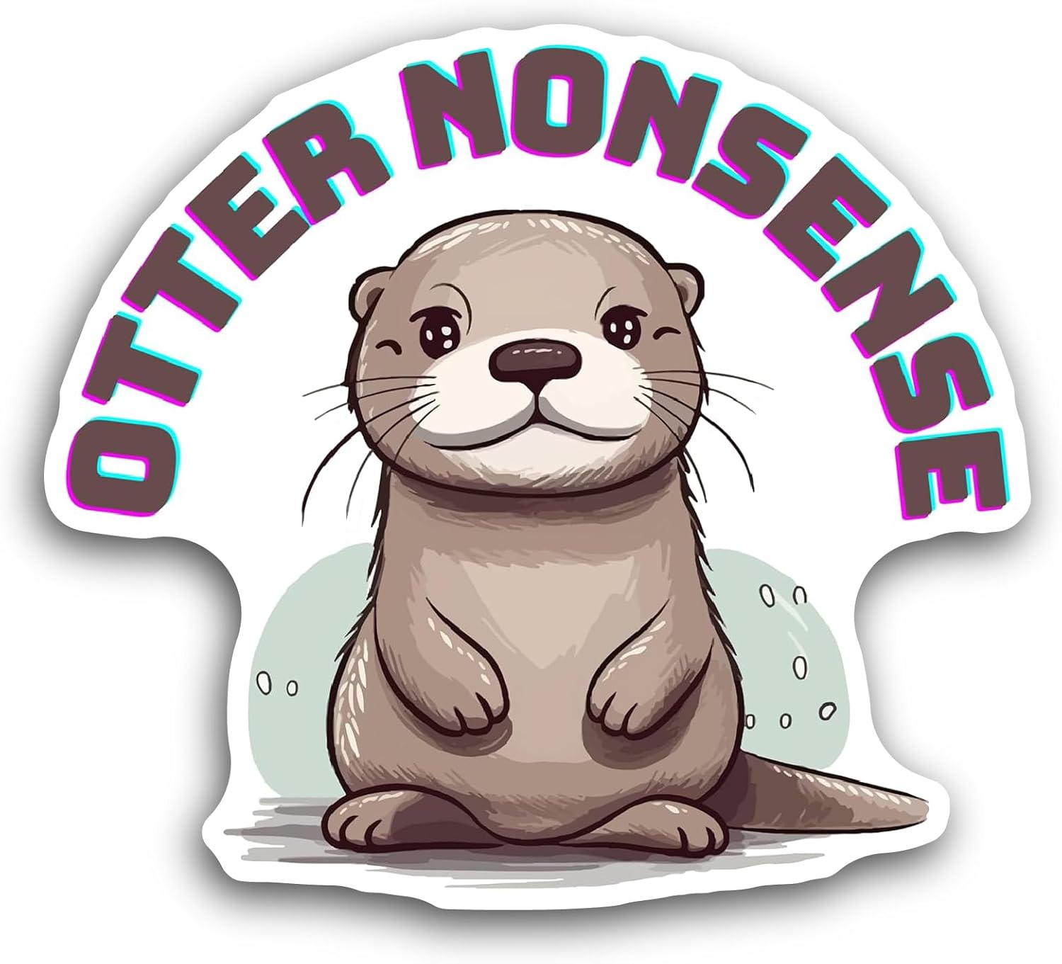 2 (Pieces) 3" and 5" Sea Otter Sticker, Waterproof Vinyl Decals for Many Purpose Like Cars, Trucks, Laptops, Phones, Windows and More