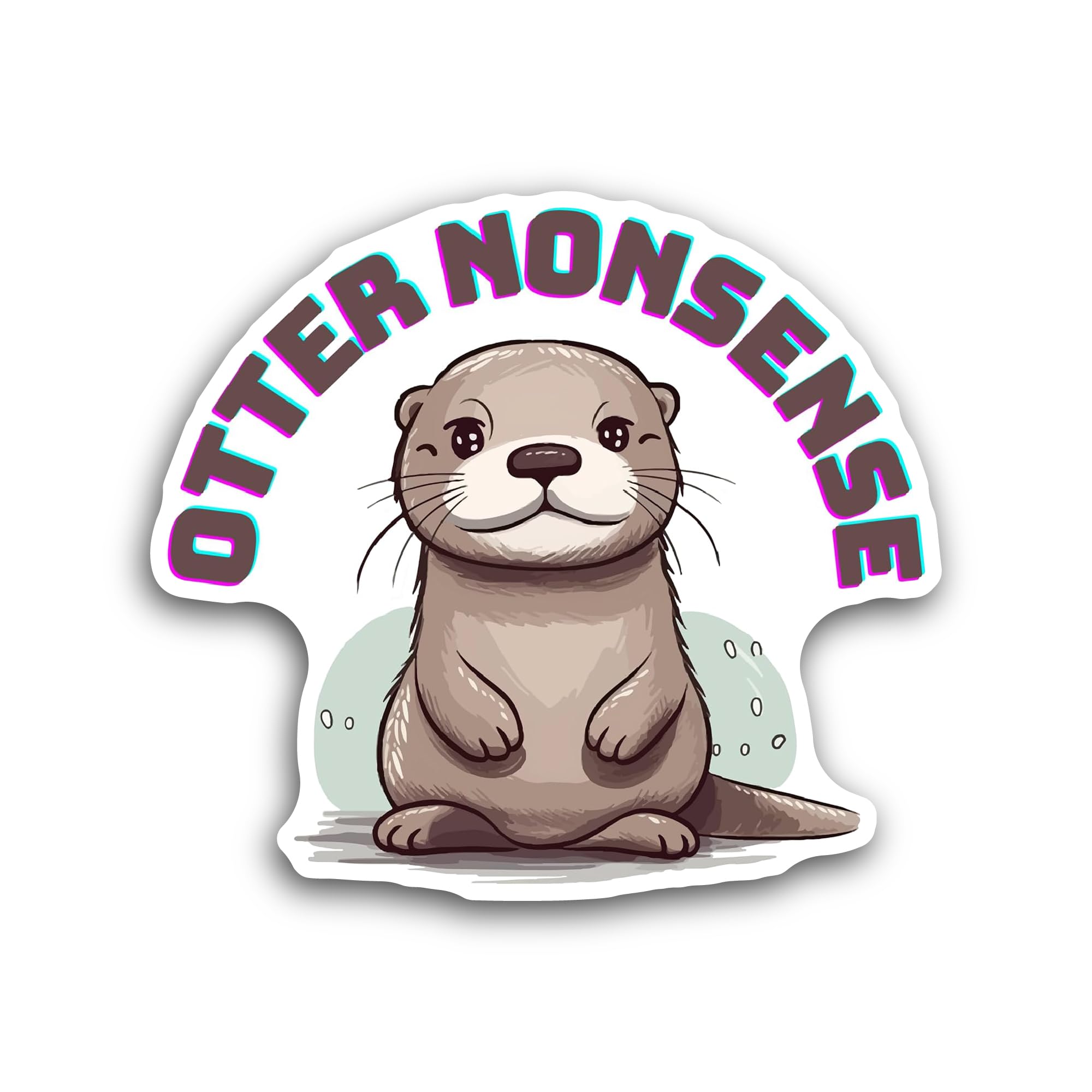 2 (Pieces) 3" and 5" Sea Otter Sticker, Waterproof Vinyl Decals for Many Purpose Like Cars, Trucks, 