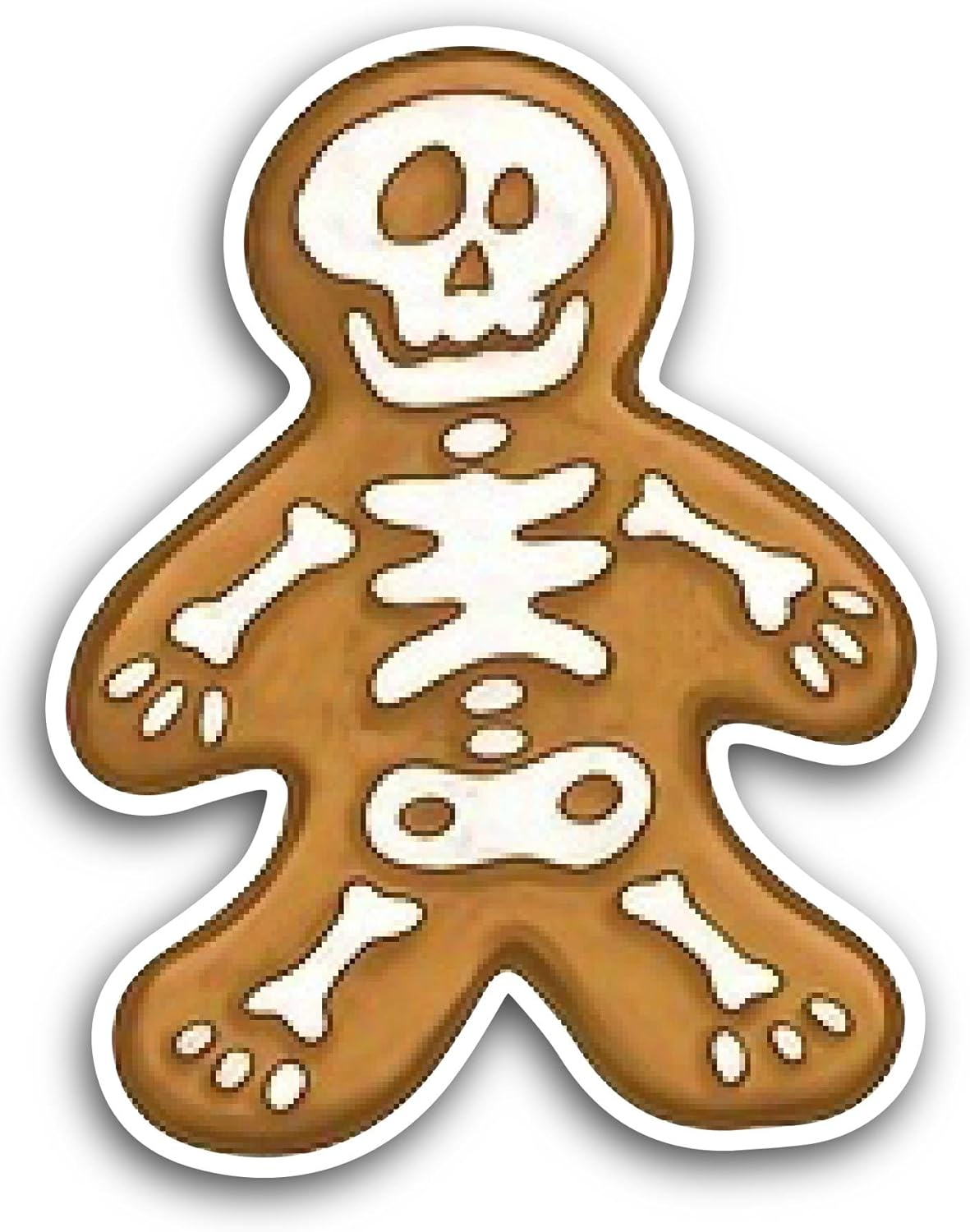 2 (Pieces) 3" and 5" Skeleton Cookies Sticker, Waterproof Vinyl Decals for Many Purpose Like Cars, Trucks, Laptops, Phones, Windows and More