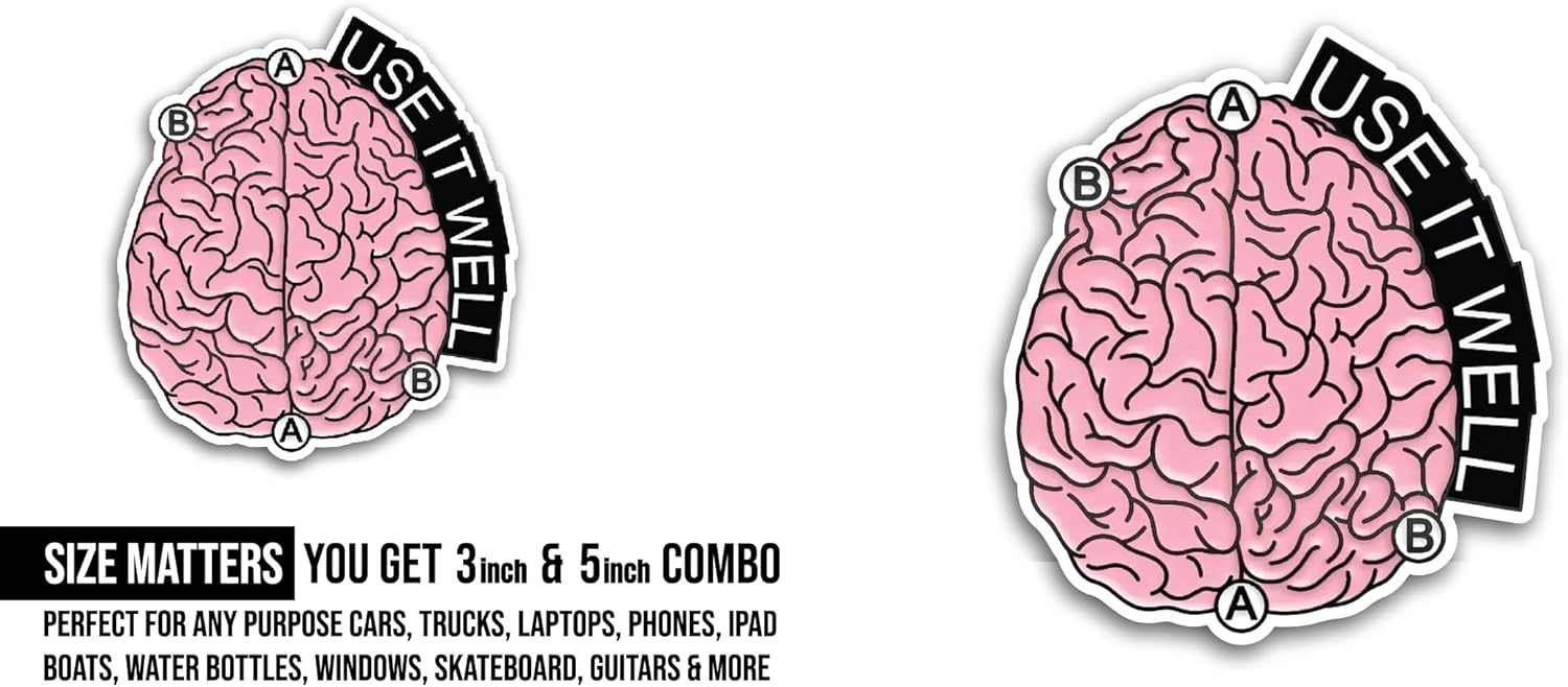 2 (Pieces) 3" and 5" Use It Well Sticker, Waterproof Vinyl Decals for Many Purpose Like Cars, Trucks, Laptops, Phones, Windows and More