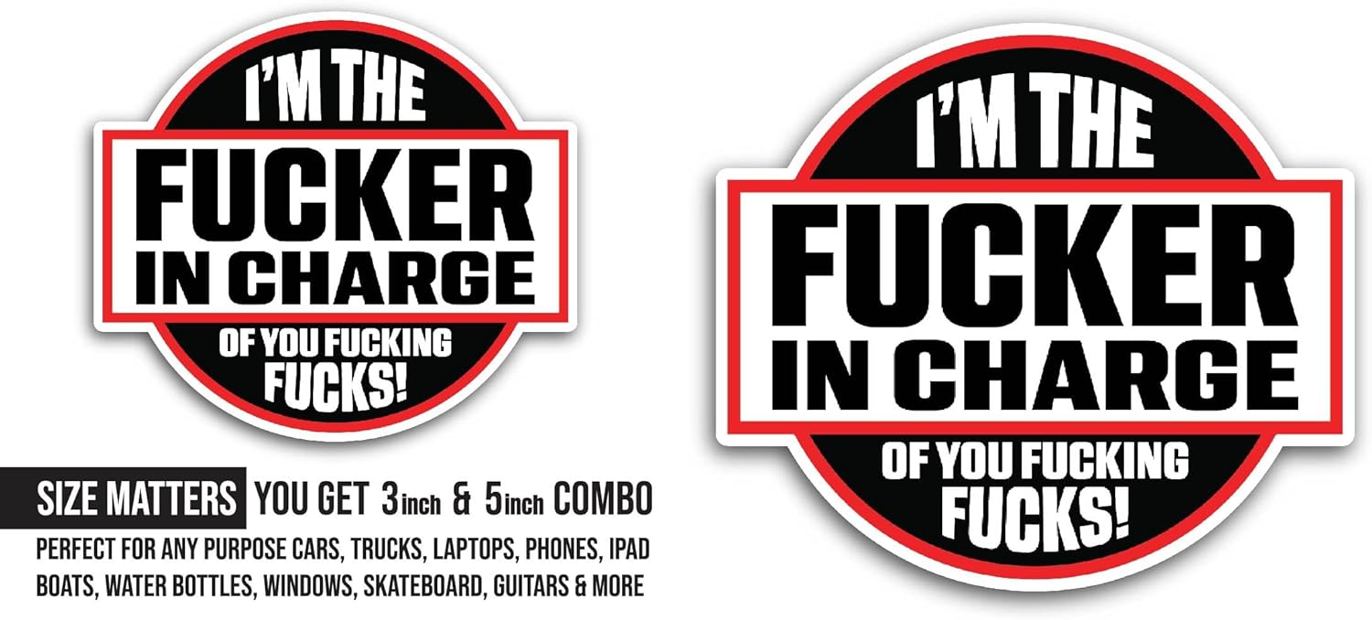 2 (Pieces) 3" and 5" I'm The Sticker, Waterproof Vinyl Decals for Many Purpose Like Cars, Trucks, Laptops, Phones, Windows and More