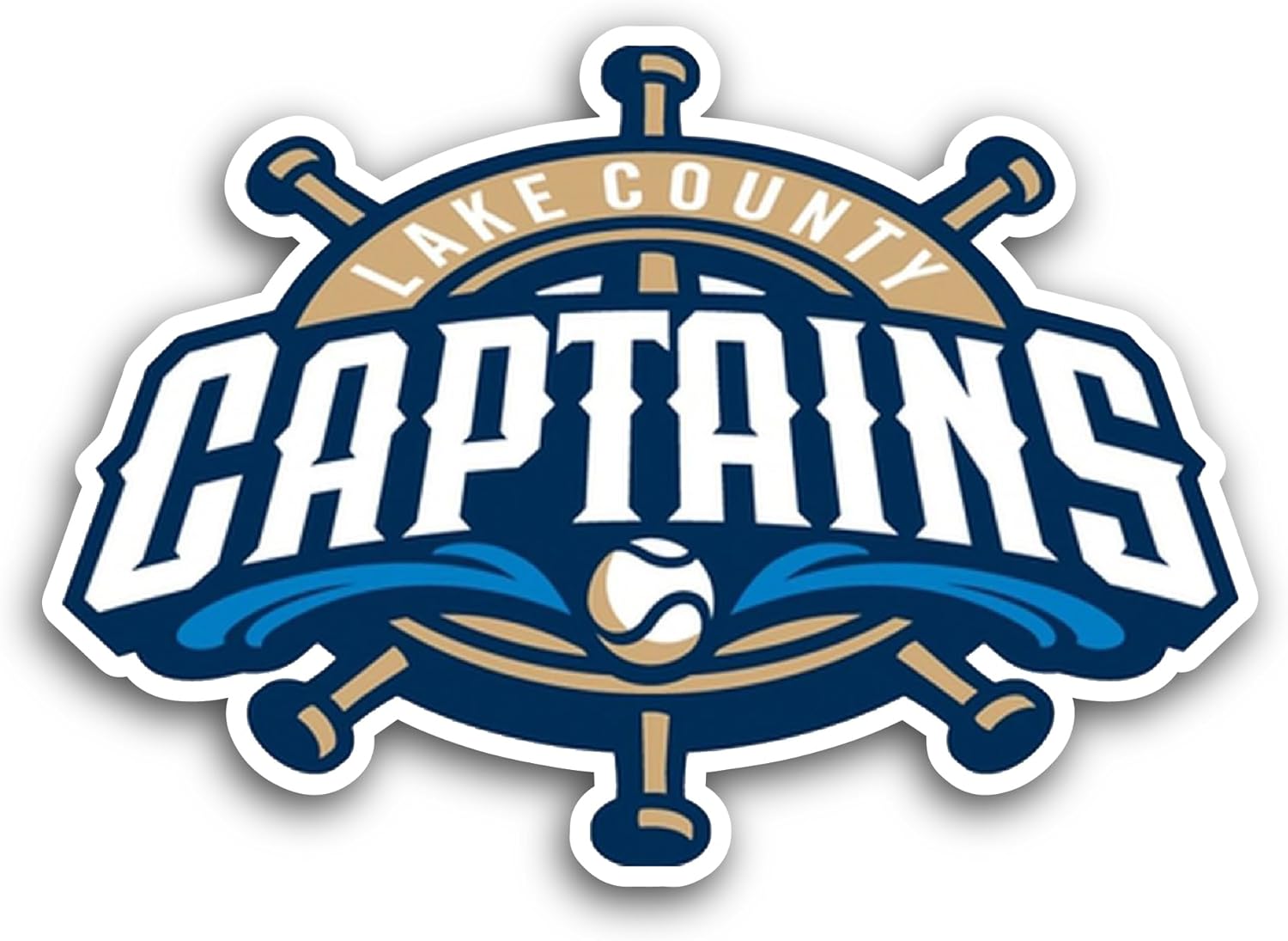 2 (Pieces) 3" and 5" Lake C0unty Captains Sticker, Waterproof Vinyl Decals for Many Purpose Like Cars, Trucks, Laptops, Phones, Windows and More