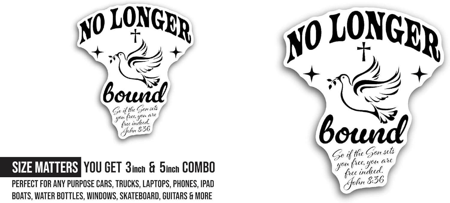 2 (Pieces) 3" and 5" Holy Spirit Bird Sticker, Waterproof Vinyl Decals for Many Purpose Like Cars, Trucks, Laptops, Phones, Windows and More