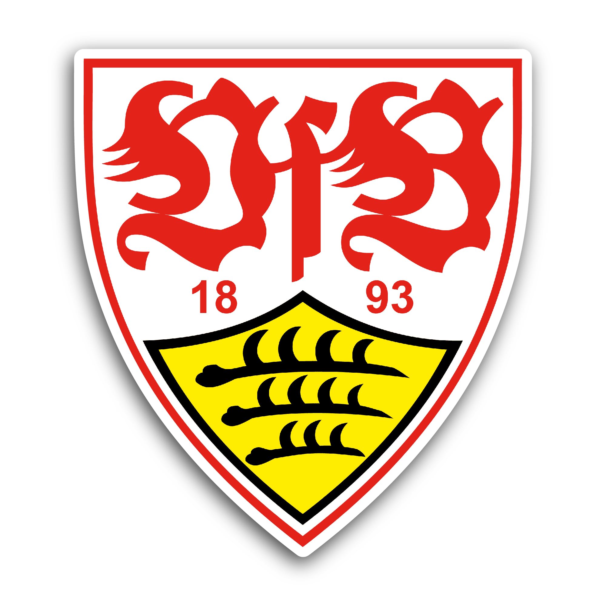 2 (Pieces) 3" and 5" Stuttg@rt Sticker, Waterproof Vinyl Decals for Many Purpose Like Cars, Trucks, 