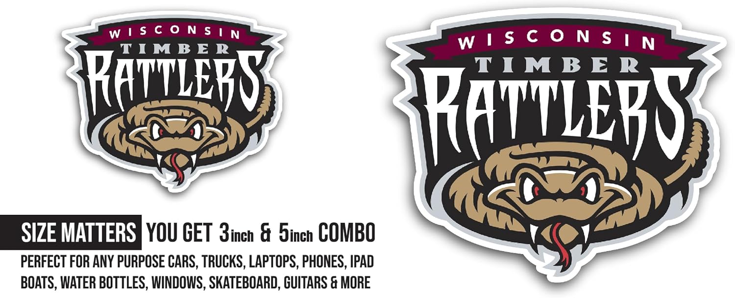2 (Pieces) 3" and 5" W1scons1n Timber Logo Sticker, Waterproof Vinyl Decals for Many Purpose Like Cars, Trucks, Laptops, Phones, Windows and More