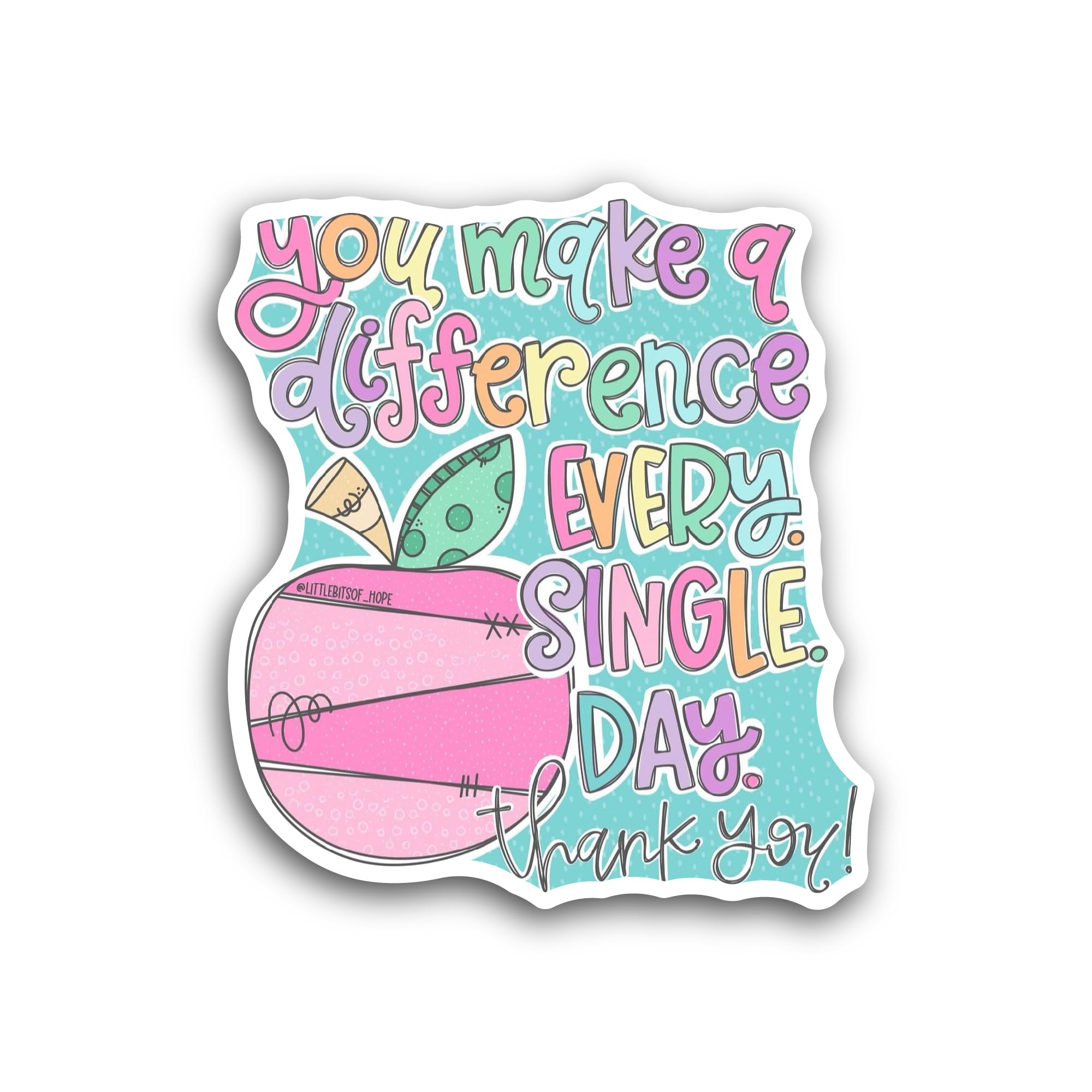2 (Pieces) 3" and 5" You Make A Difference Sticker, Waterproof Vinyl Decals for Many Purpose Like Ca